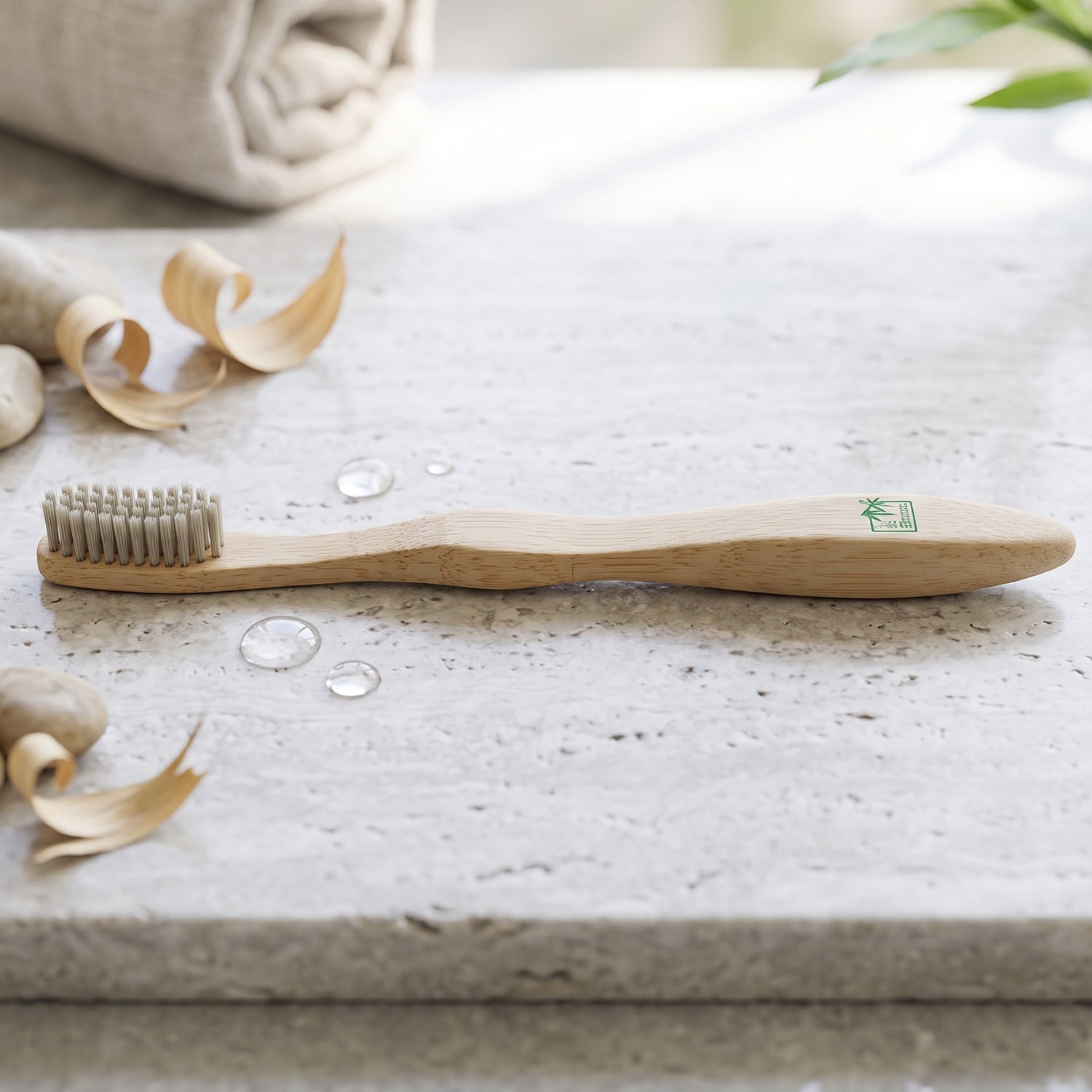 Soft Bristle Bamboo Toothbrush, Eco-Friendly Wooden Toothbrush for Travel (1 Pc)