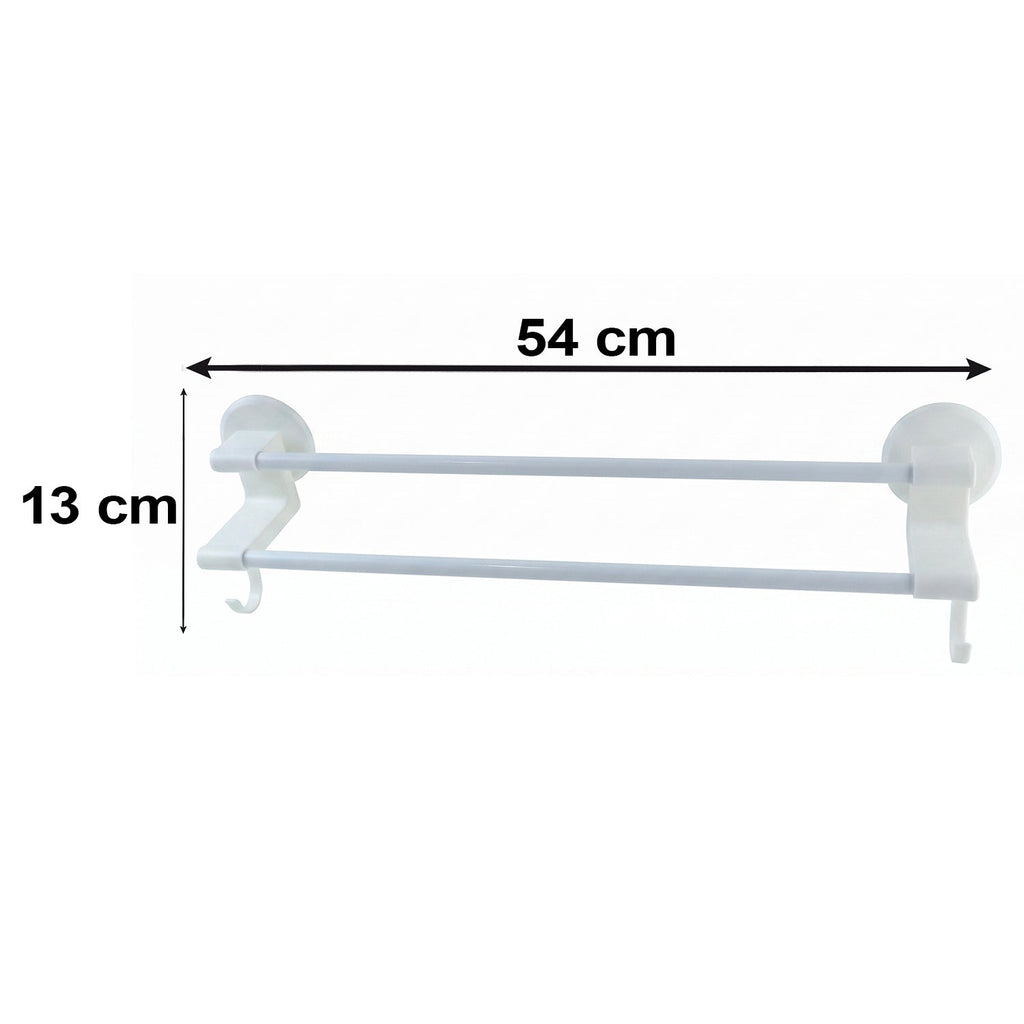 Double bar rack towels hanging
