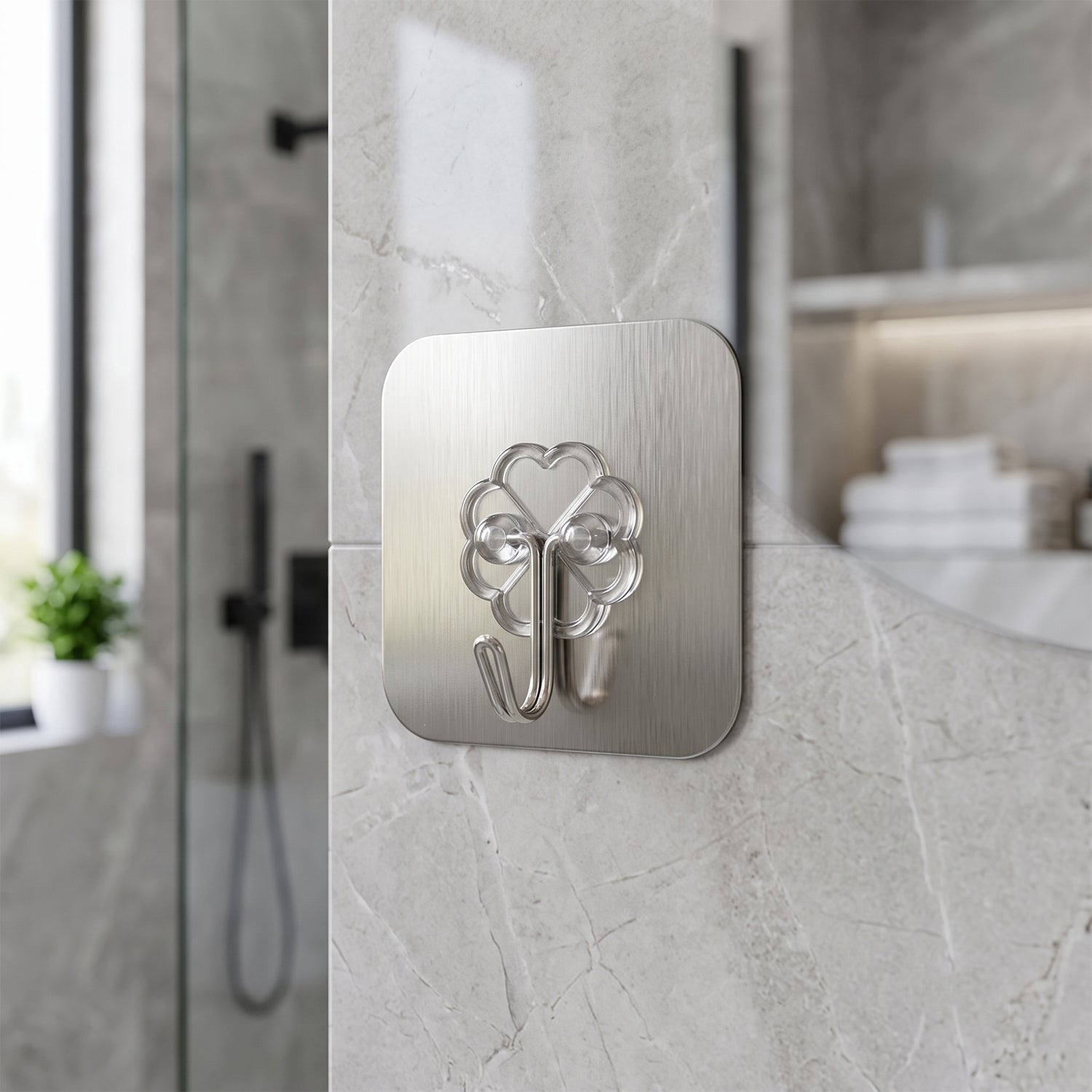 Waterproof adhesive hook for tiles, glass and painted walls