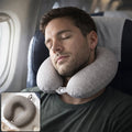 U shaped soft travel neck pillow, grey melange head and neck support (1 pc)