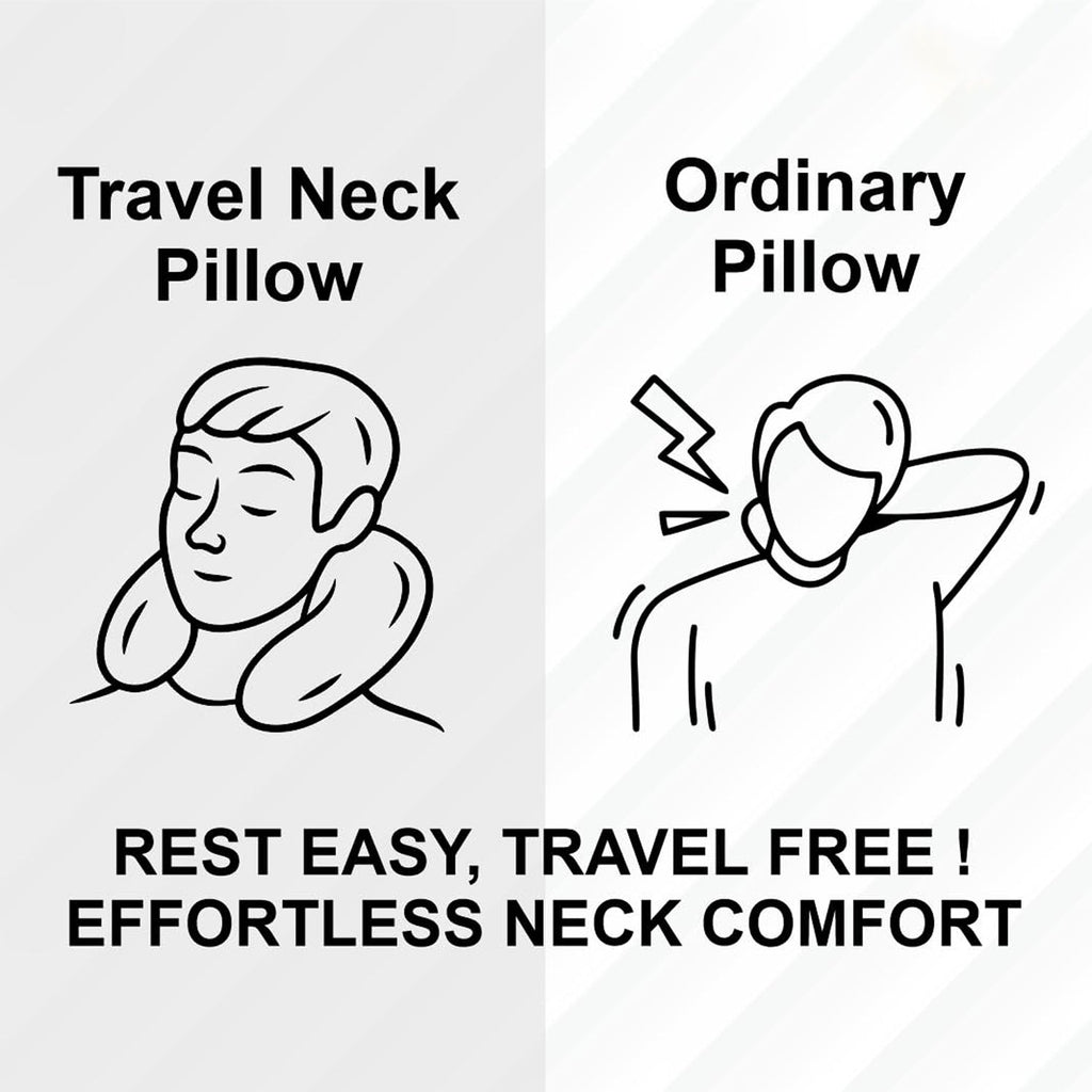 Travel neck cushion with adjustable strap for a snug fit