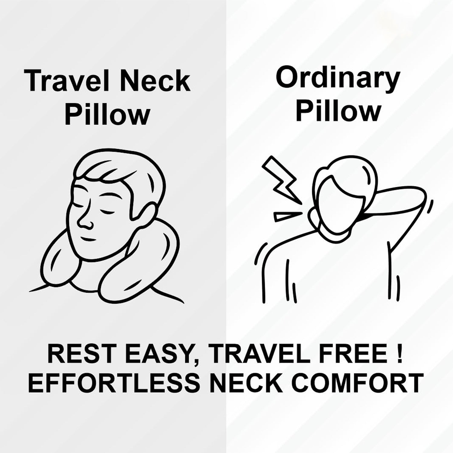 Travel neck cushion with adjustable strap for a snug fit