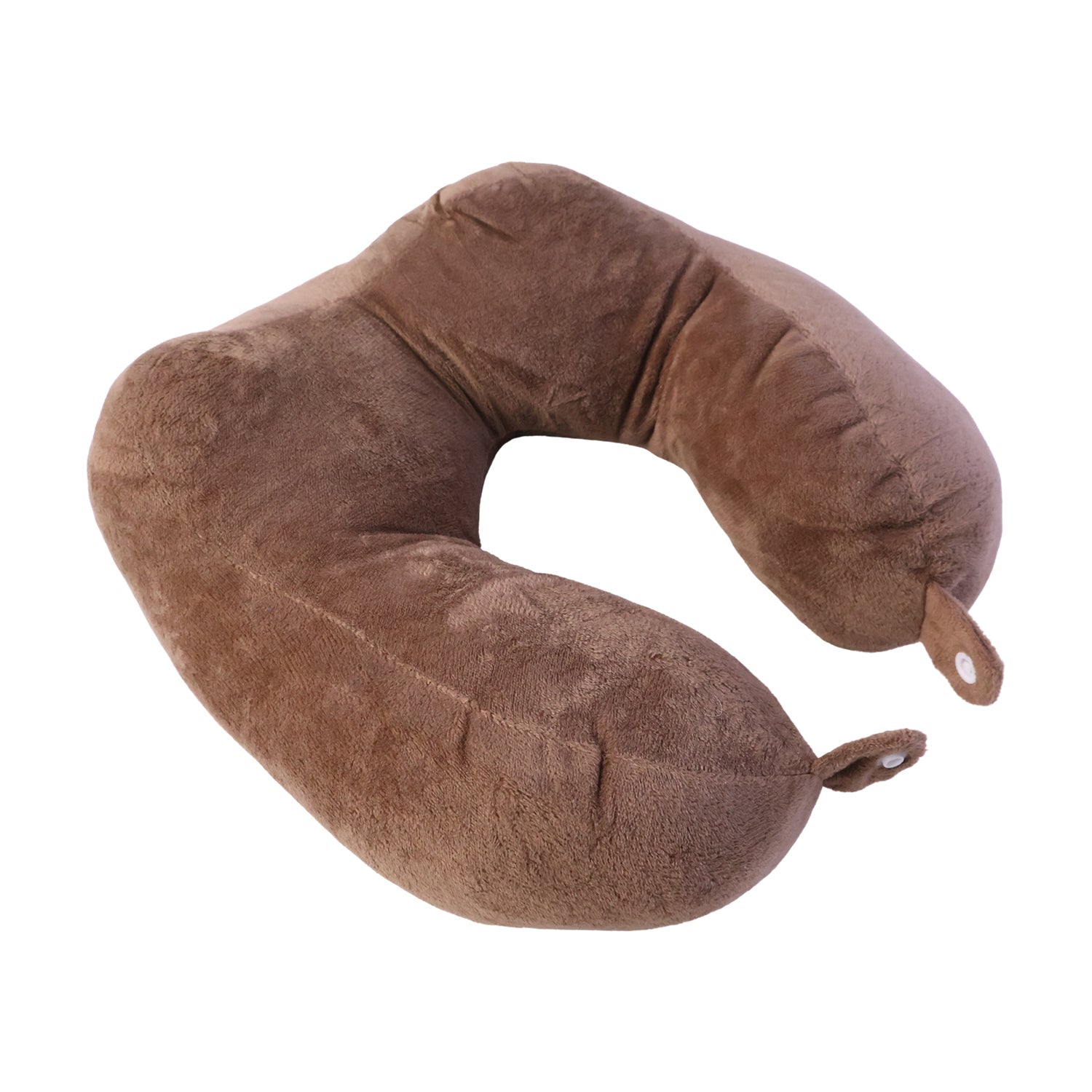 Brown travel pillow for head and neck support