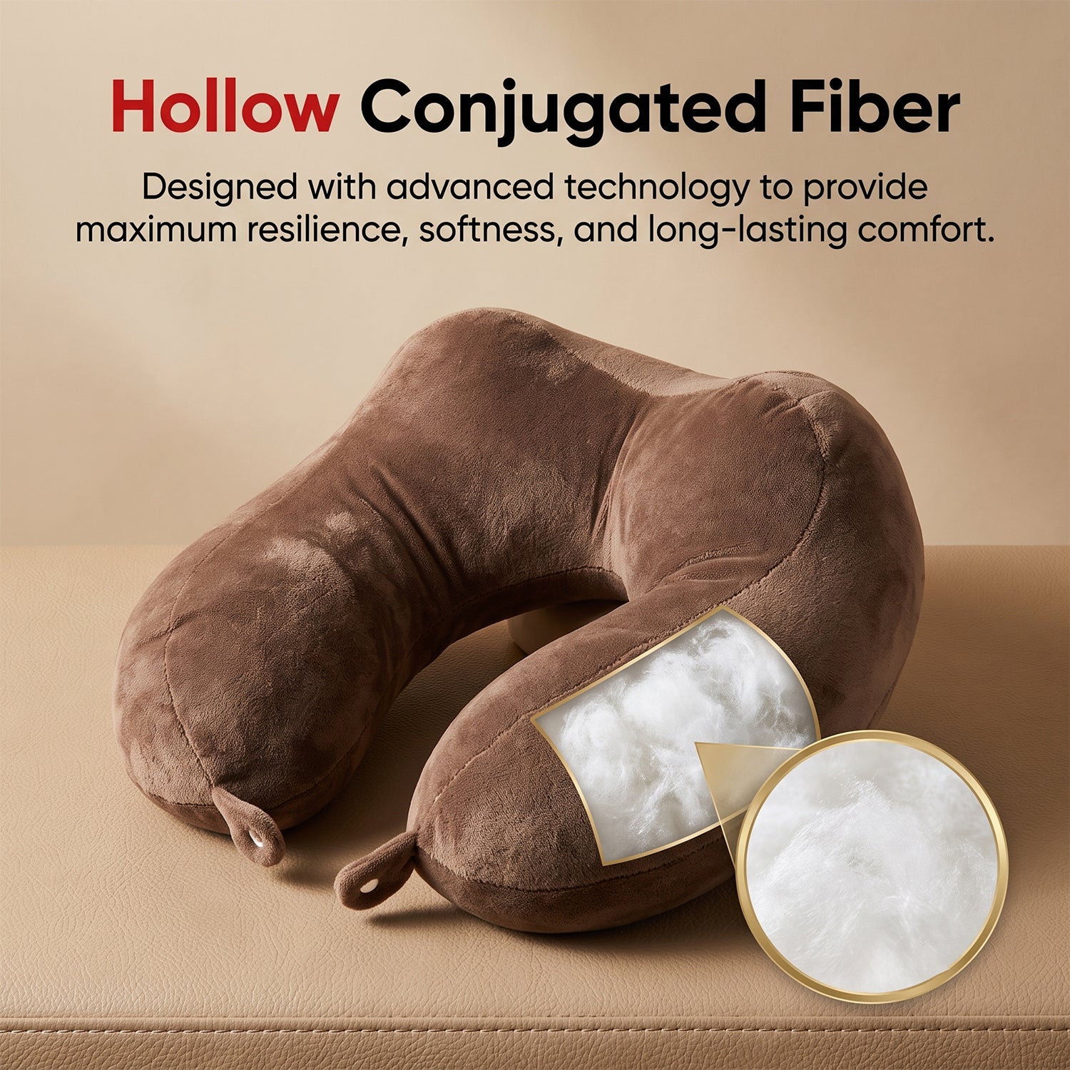 Supportive travel cushion easing men's neck strain