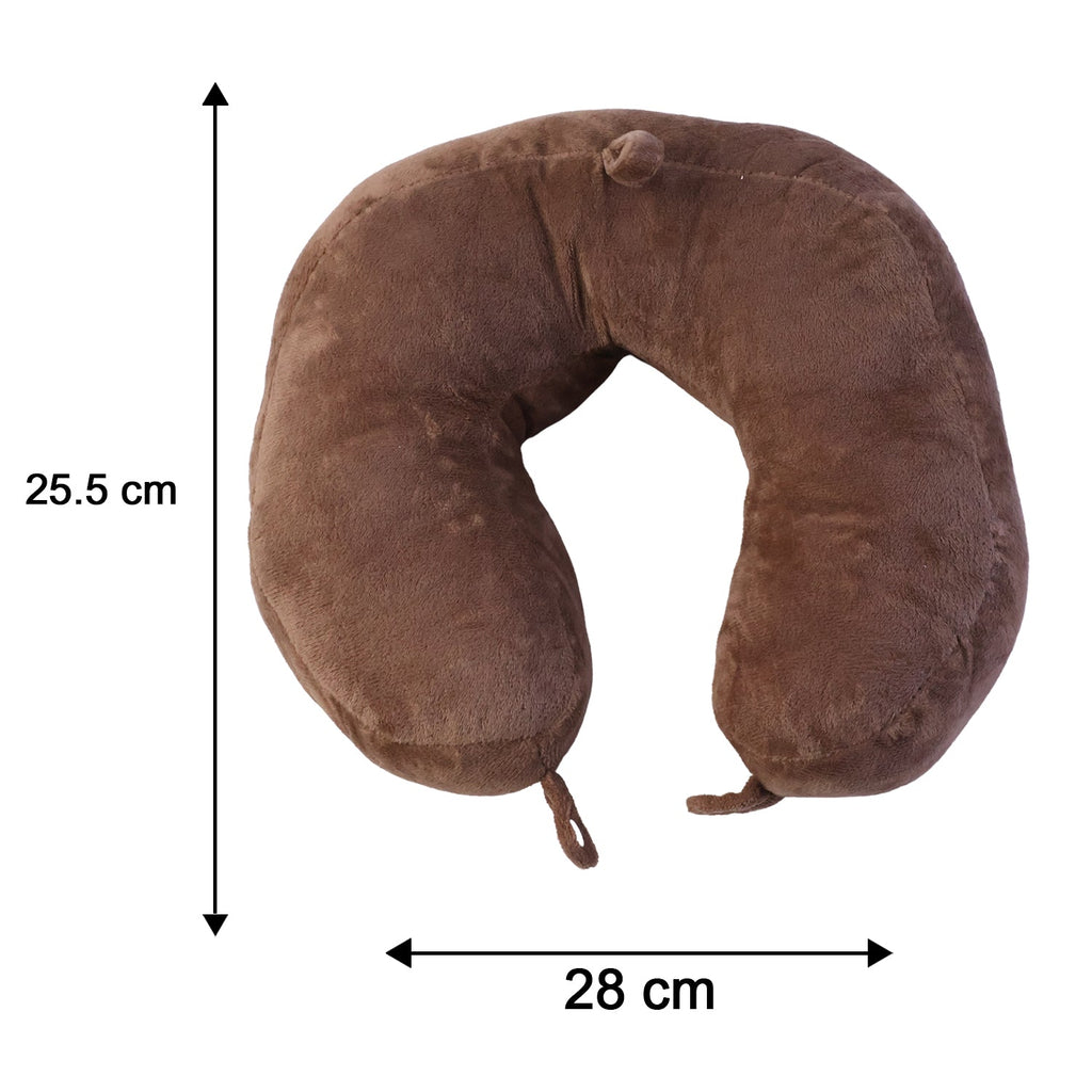 Cosy plush neck pillow for long trips and office naps