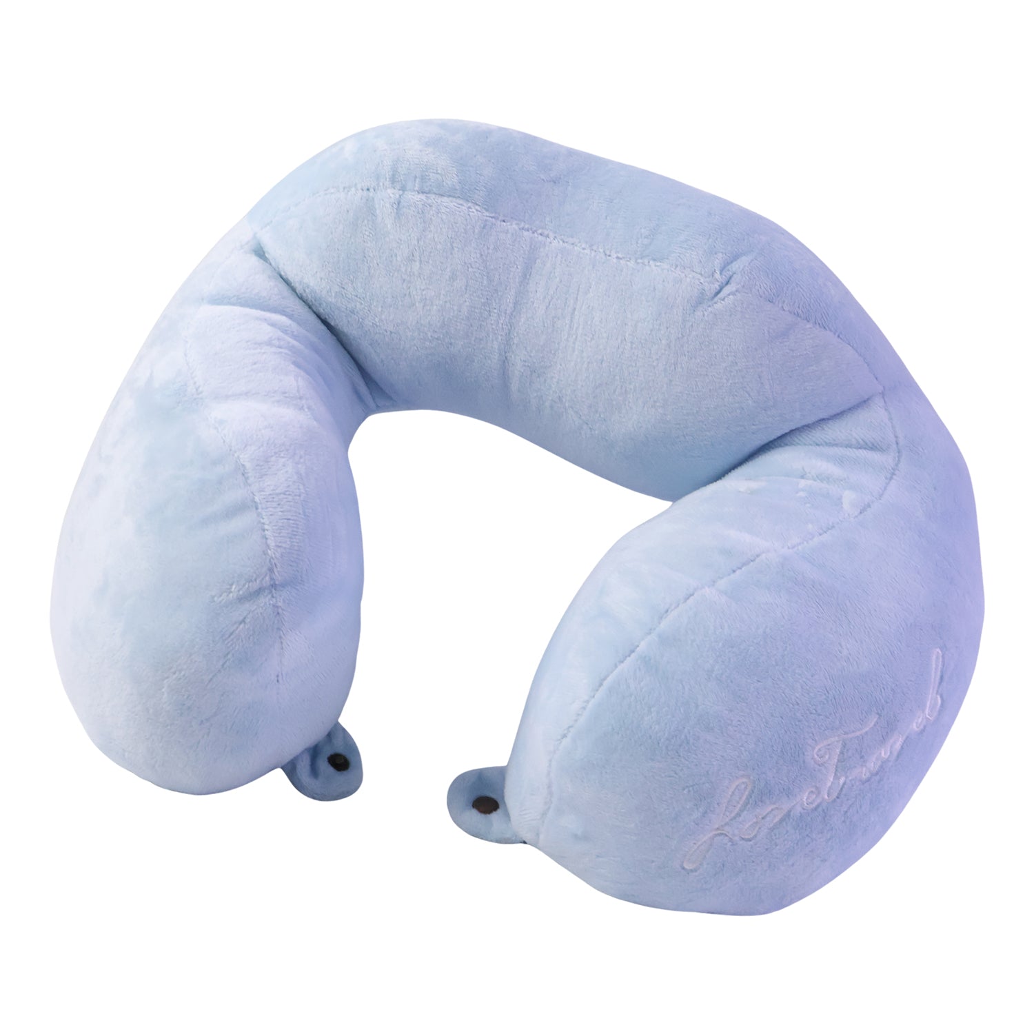 Cosy blue travel pillow for head and neck support