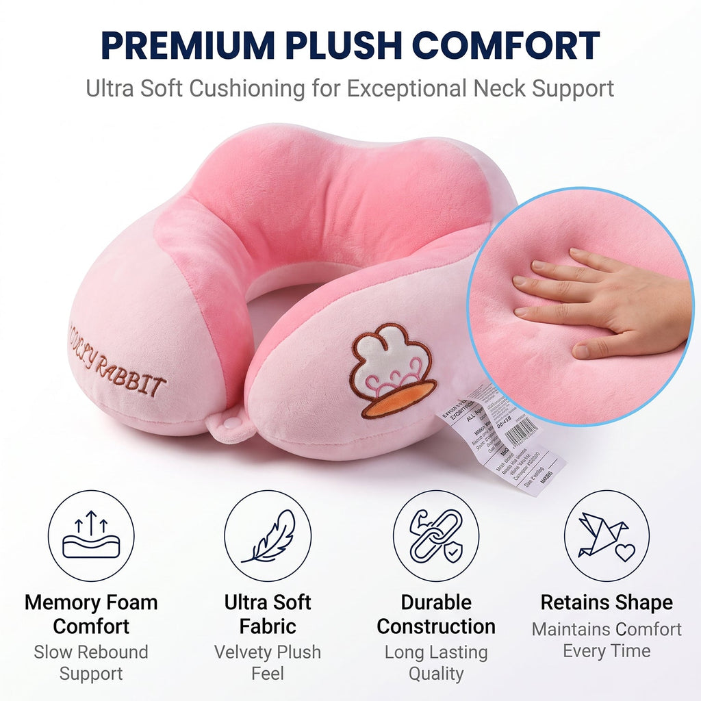 Portable U shaped pillow with soft two tone cover