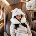 U shaped hooded neck pillow