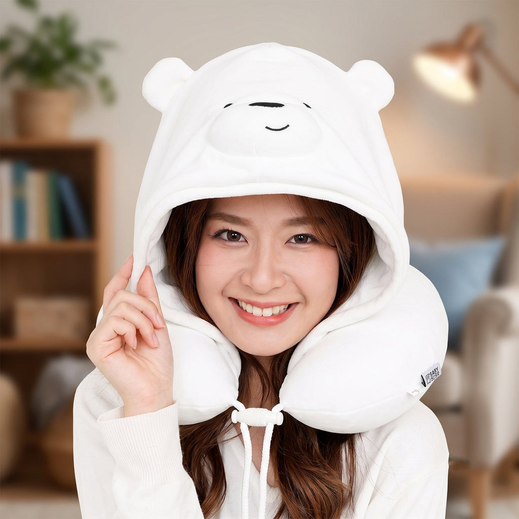 Hooded neck pillow with cap