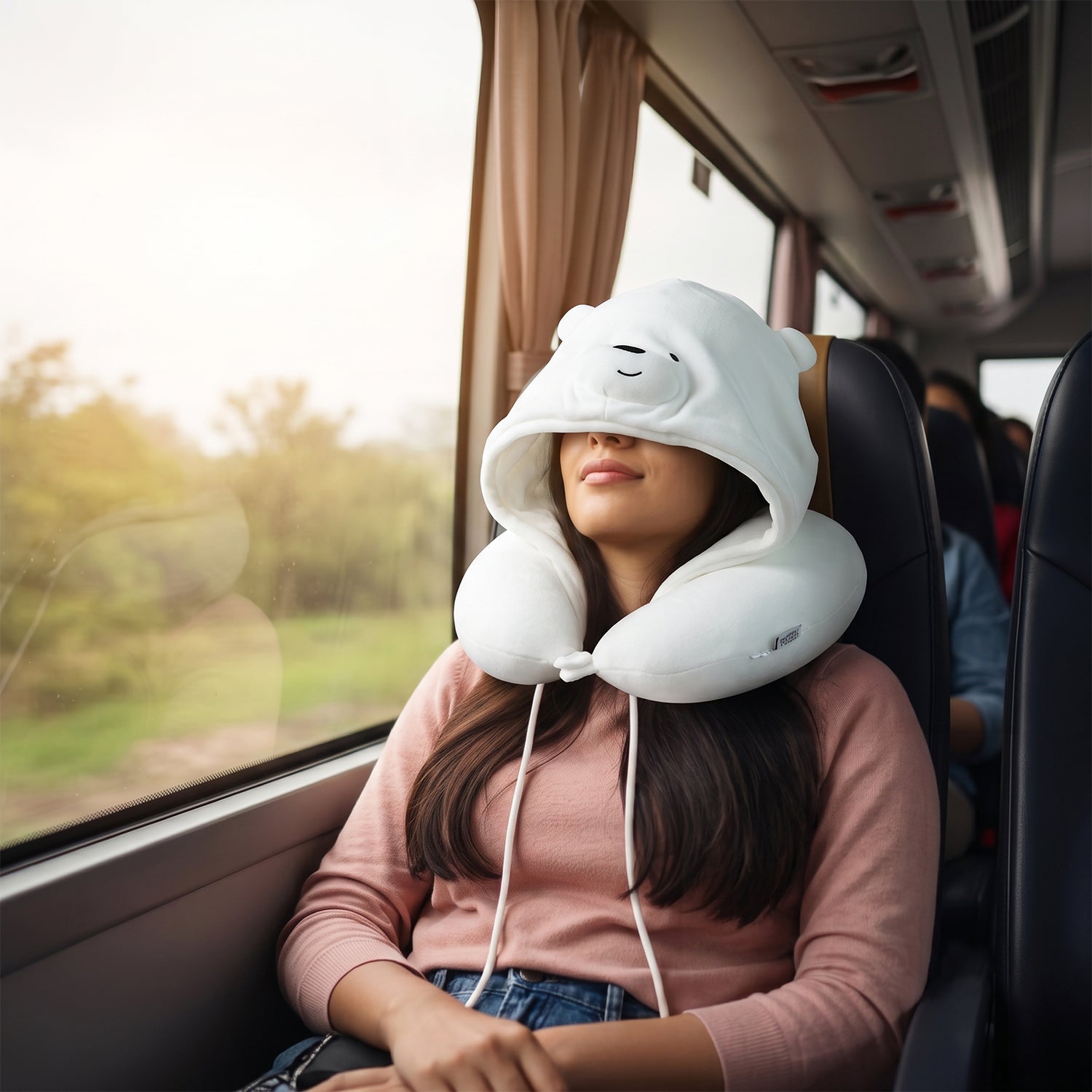 Neck pillow hood cap detail