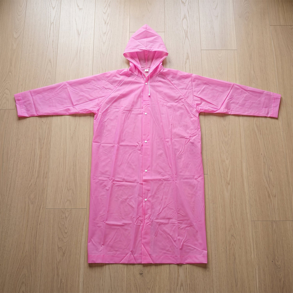 Long coat wearing rain view