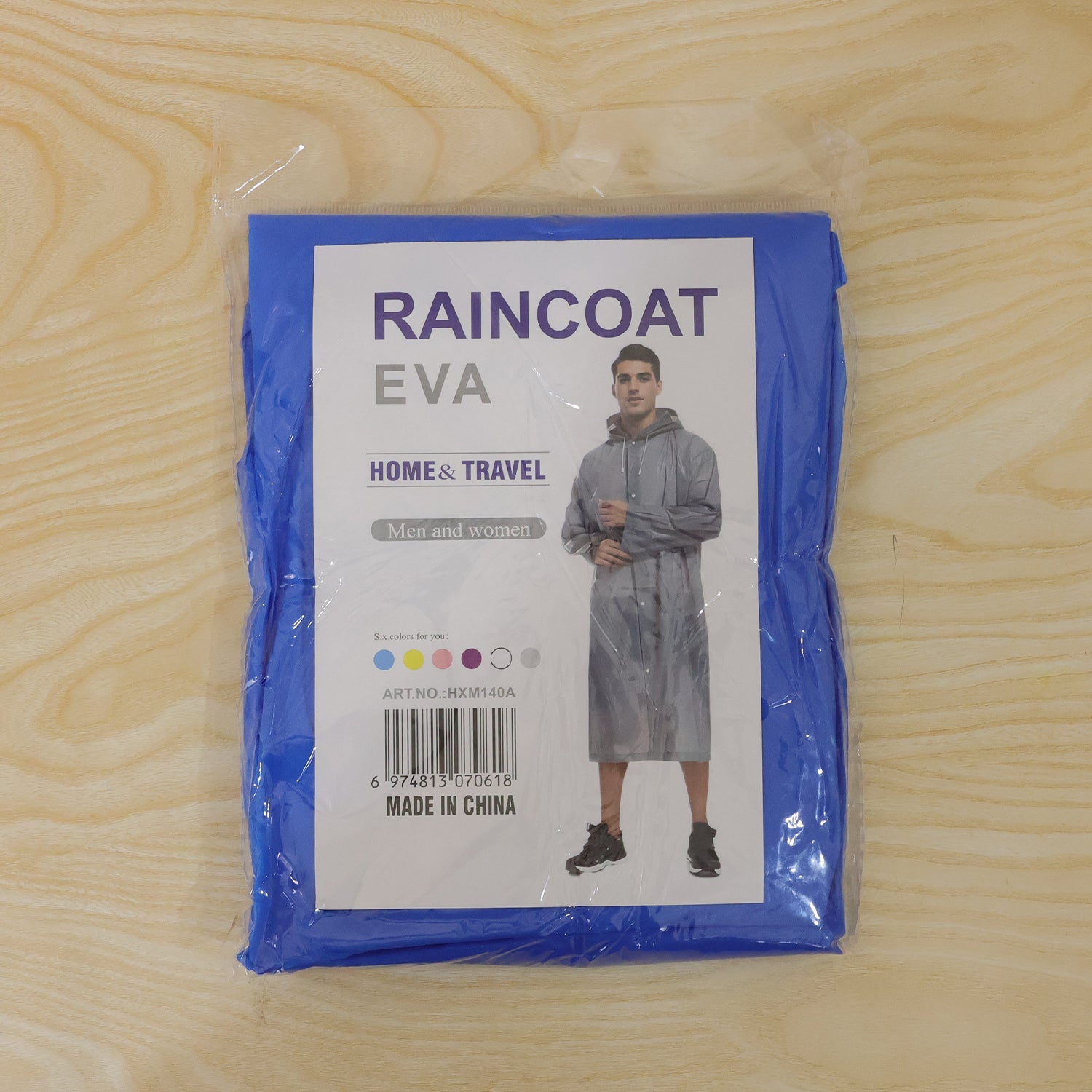 Blue EVA rain coat 1 pc