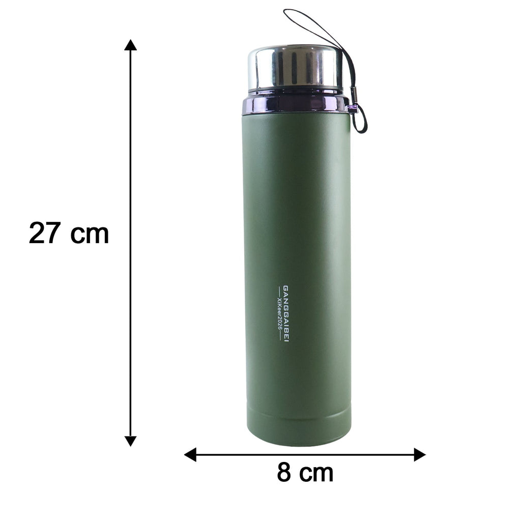 Durable stainless steel insulated flask with screw cup lid