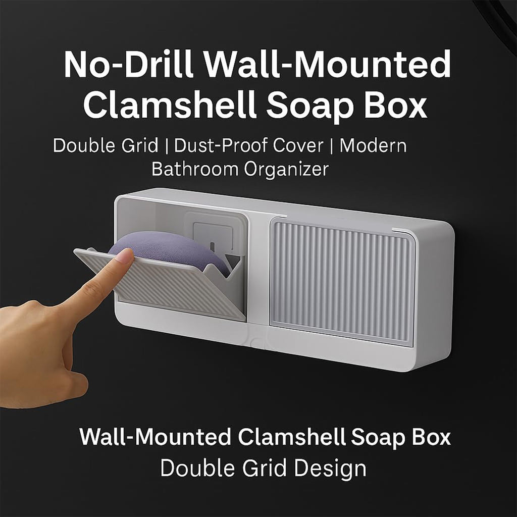 Wall storage box designed for bathroom essentials and soaps