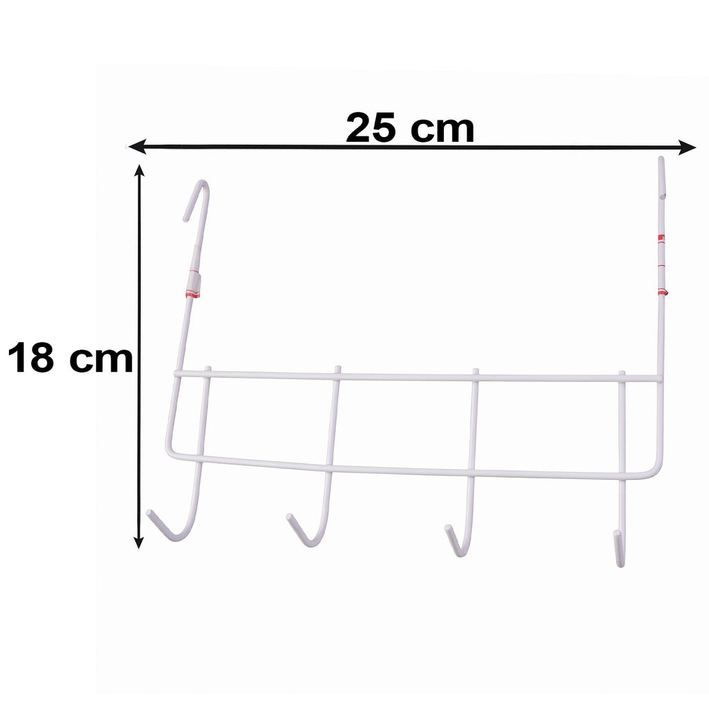 Over the Door Metal Hook Rack – Space Saving 4 Hook Organizer