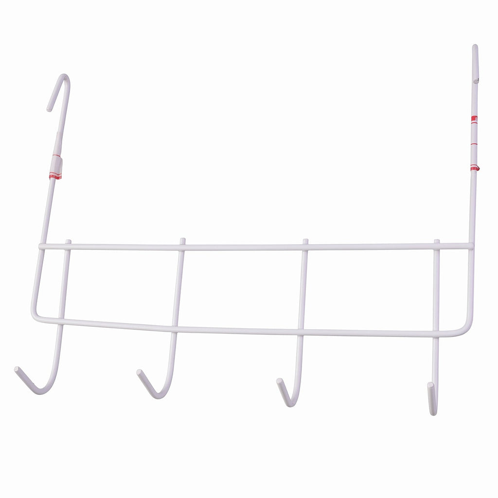 Over the Door Metal Hook Rack – Space Saving 4 Hook Organizer