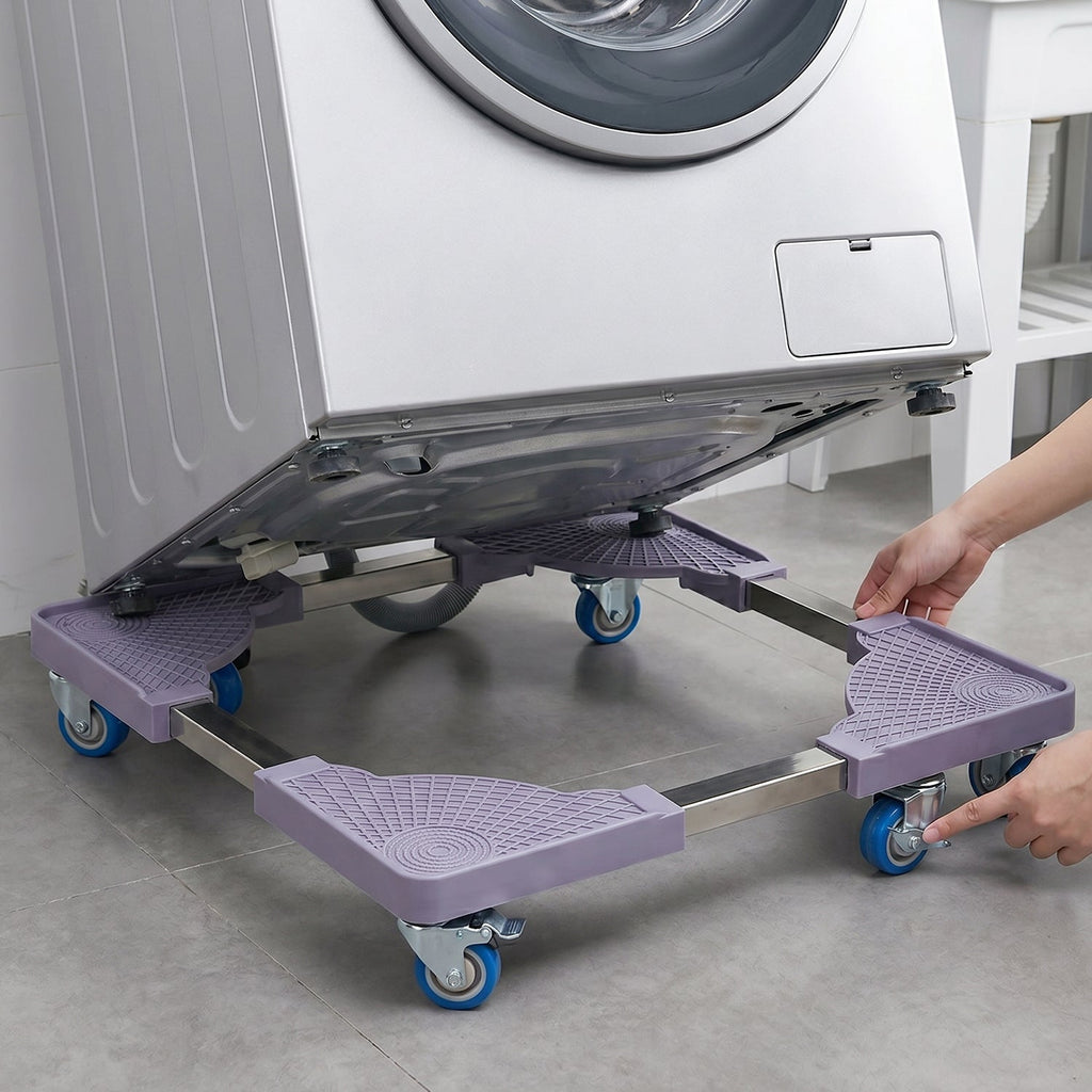 Movable base with wheels for appliances