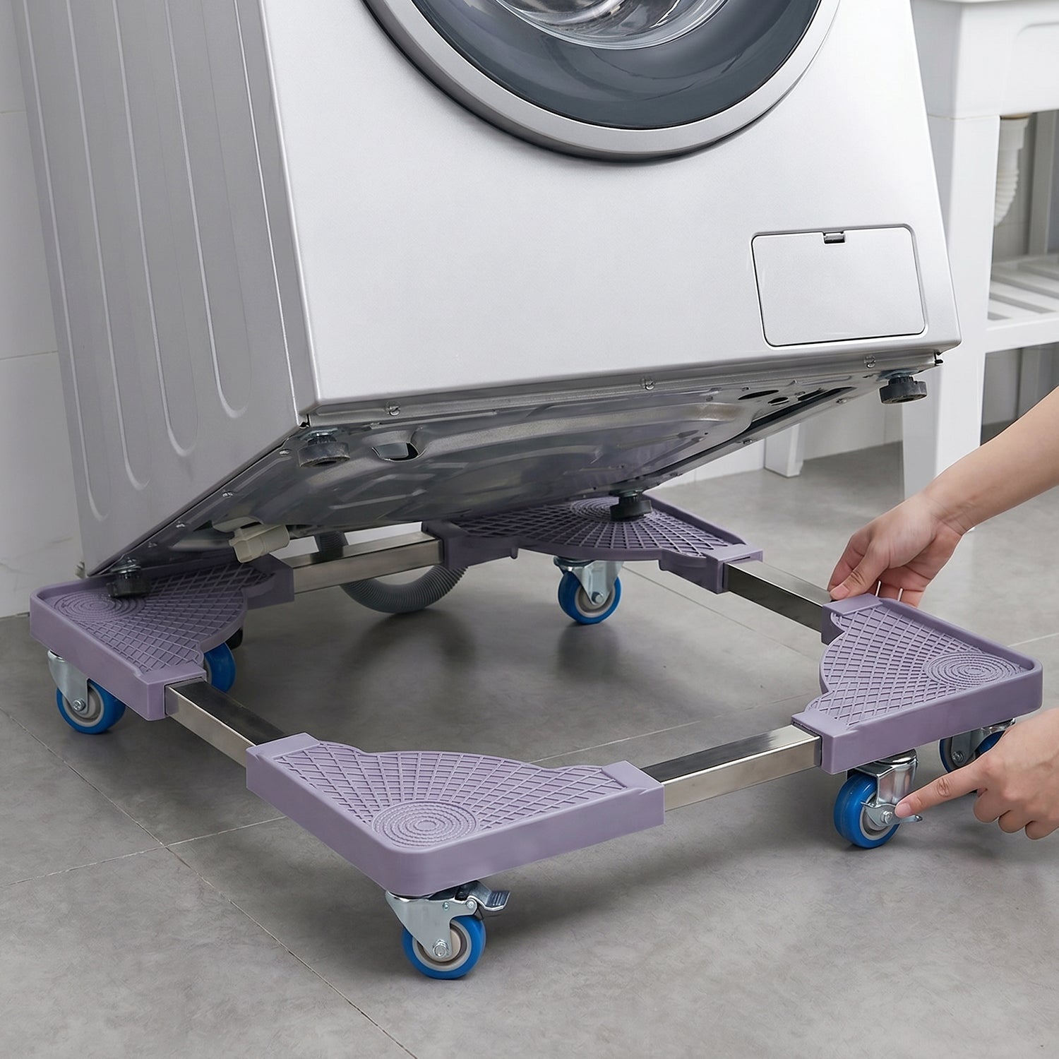 Movable base with wheels for appliances