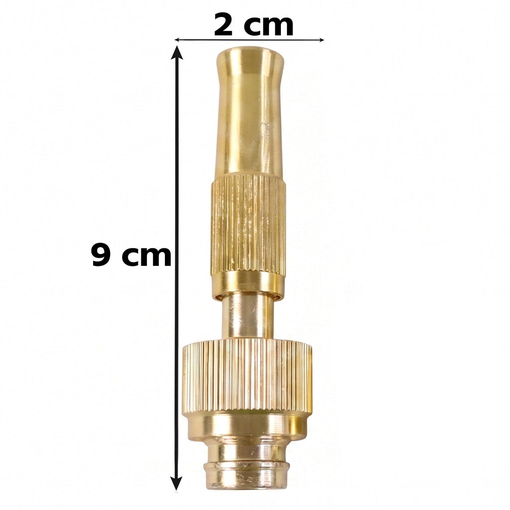 Golden Brass Garden Hose Water Nozzle Spray Gun with Quick Connect Tap Adapter (1 Set) view 6