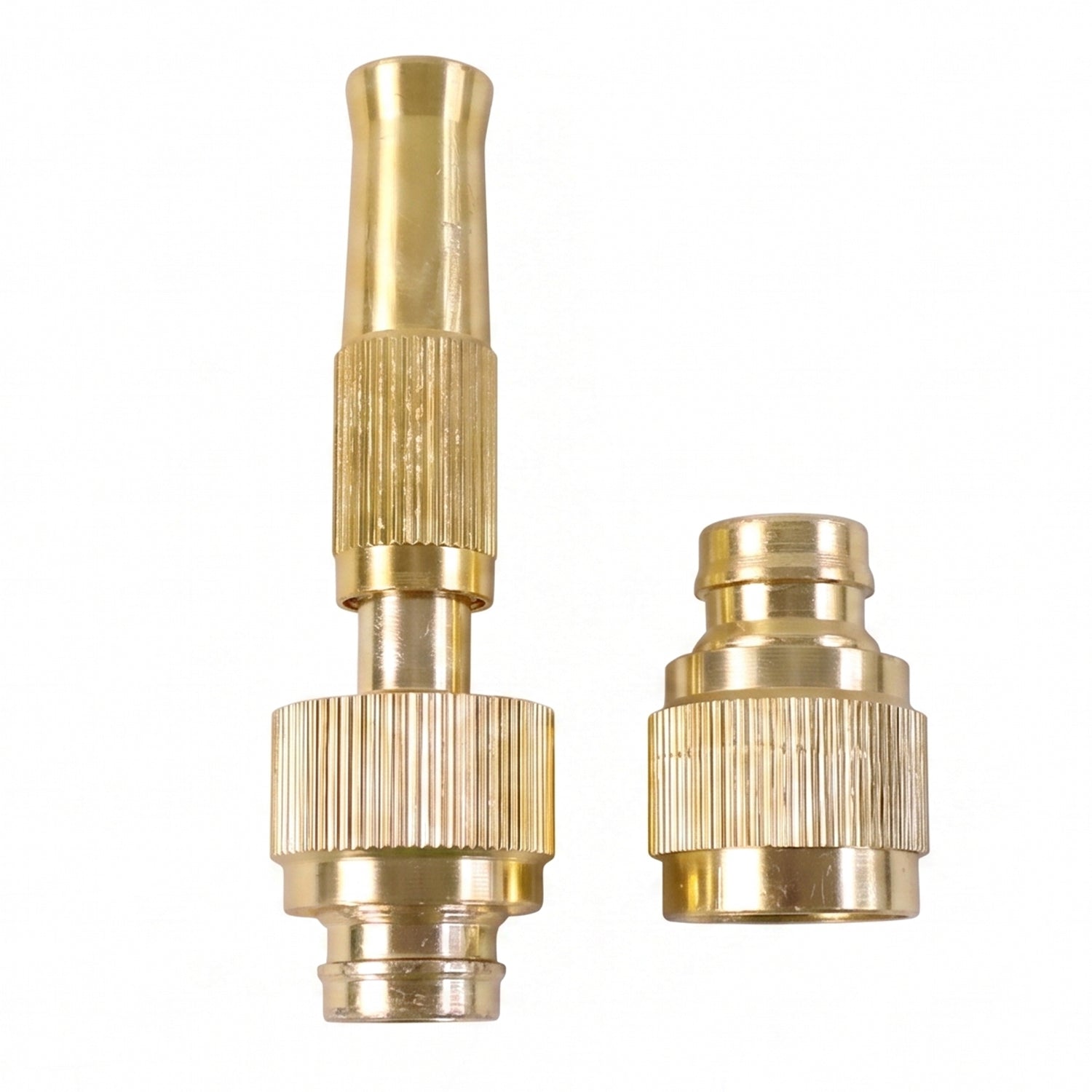 Golden Brass Garden Hose Water Nozzle Spray Gun with Quick Connect Tap Adapter (1 Set) view 5