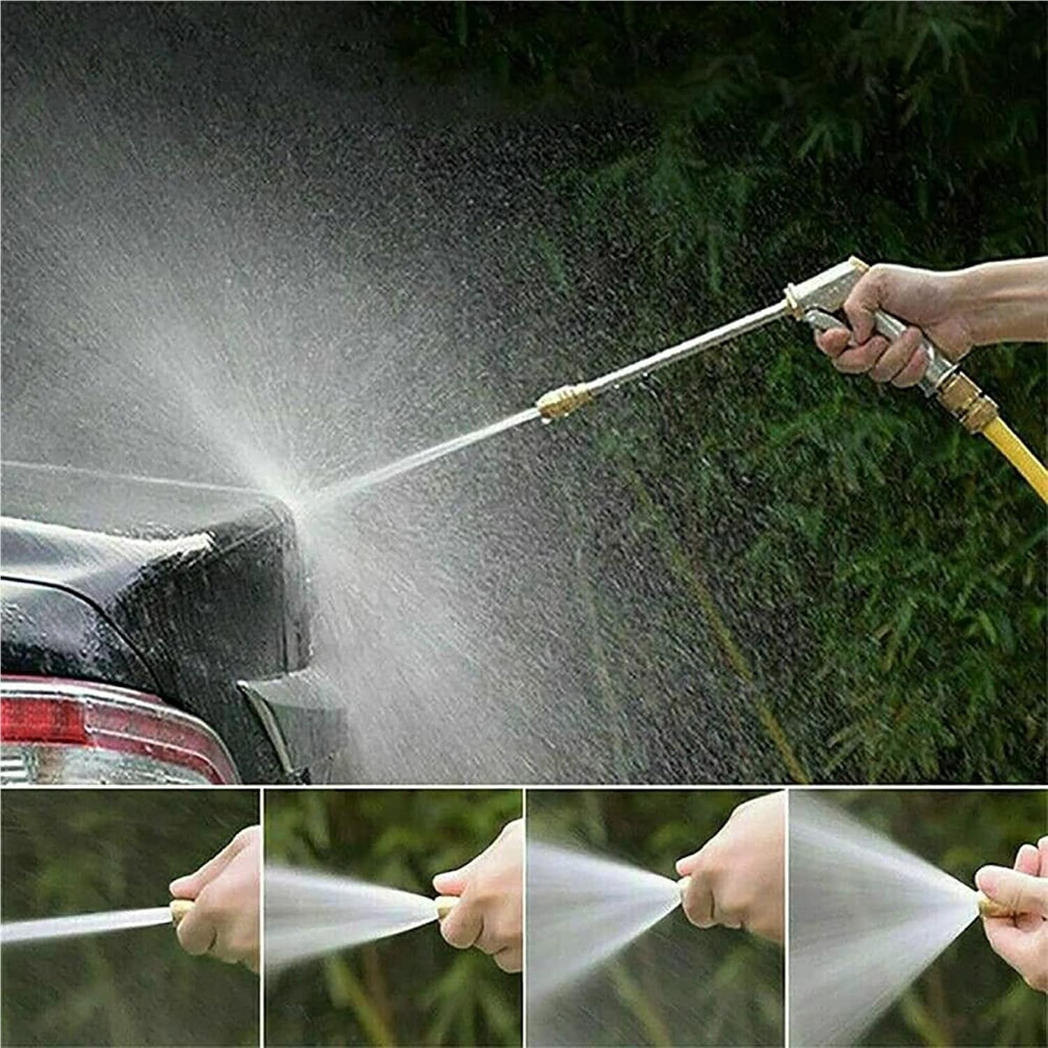 Spray nozzle cleaning garden tool