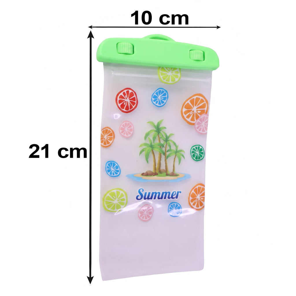 Close-up view of the secure lock mechanism on the waterproof mobile pouch, ensuring protection.