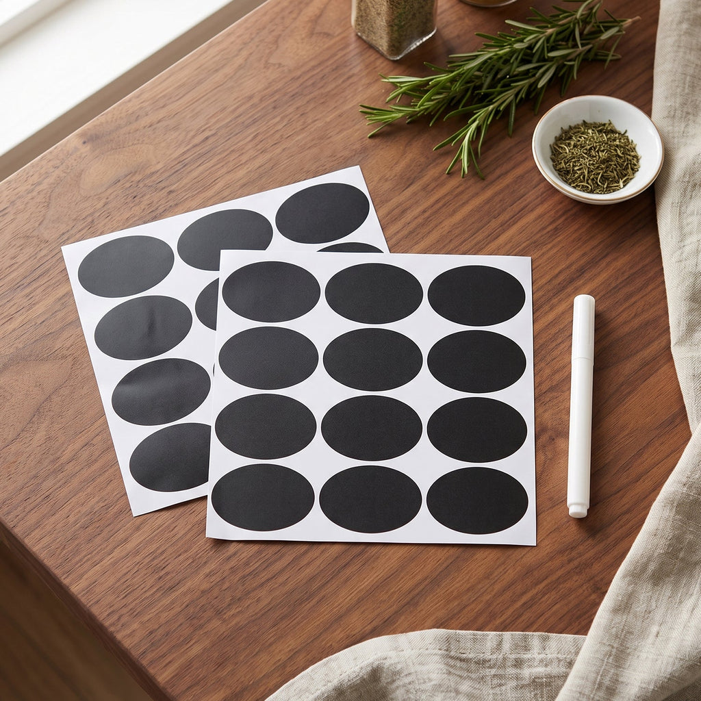 Self adhesive chalkboard labels for home and kitchen