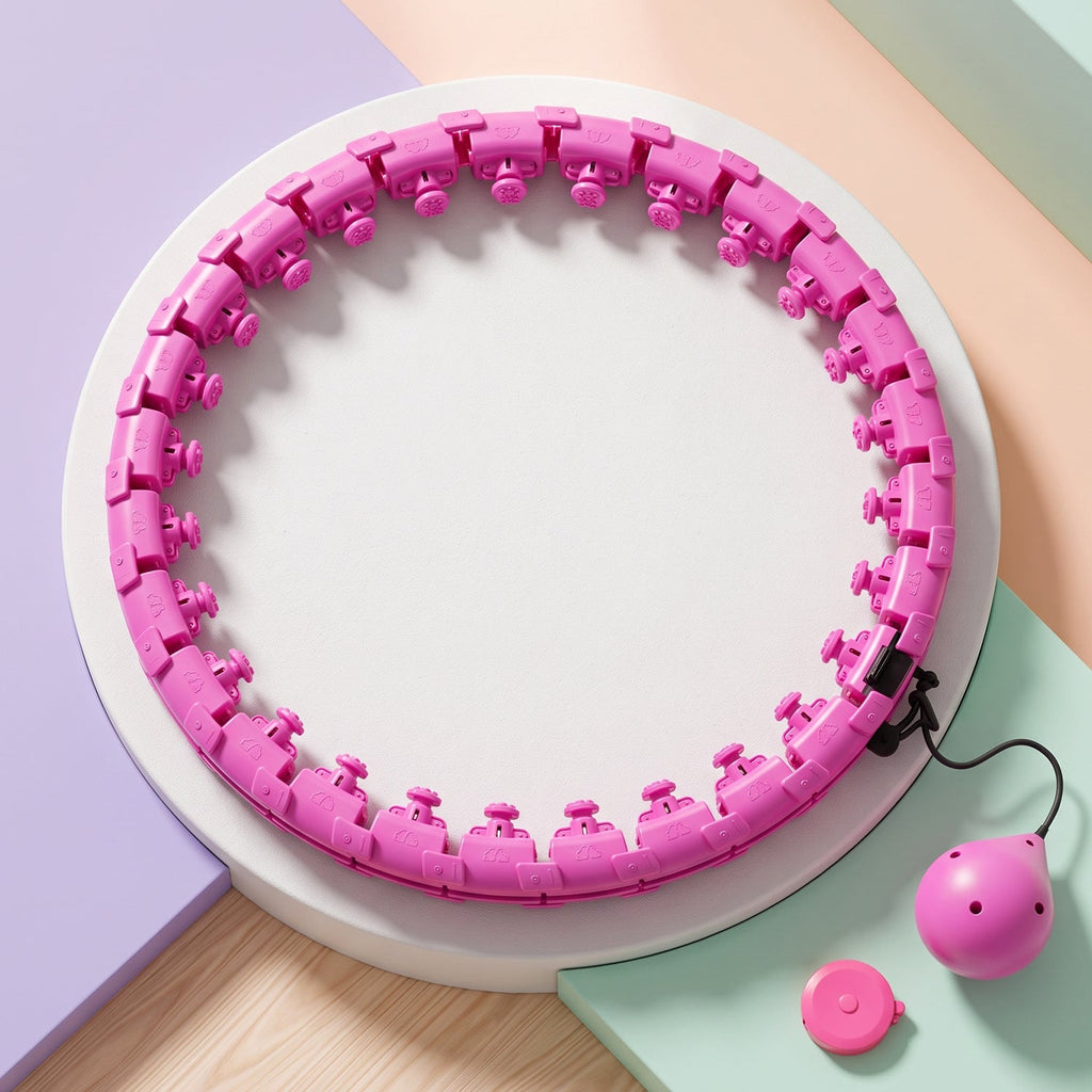 Smart weighted hula ring for cardio and waist shaping at home