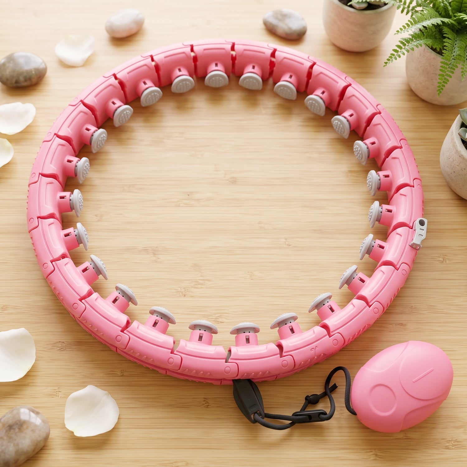 Massage ball hula hoop for waist trimming and toning