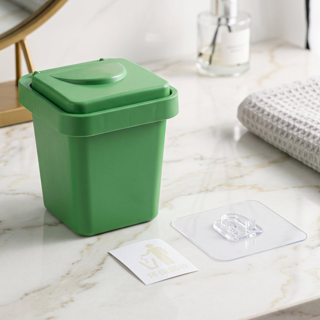 Mini Dustbin Shape Ashtray, Wall-Mounted and Tabletop Ashtray with Flip Lid (1 Pc)