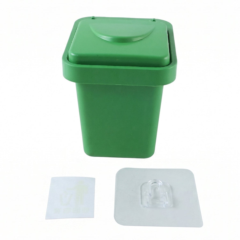 Mini Dustbin Shape Ashtray, Wall-Mounted and Tabletop Ashtray with Flip Lid (1 Pc)