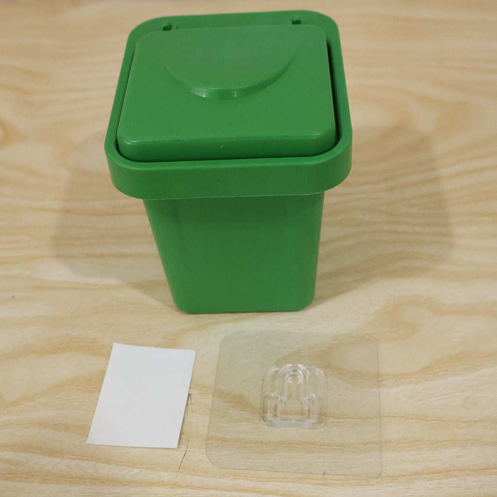 Mini Dustbin Shape Ashtray, Wall-Mounted and Tabletop Ashtray with Flip Lid (1 Pc)