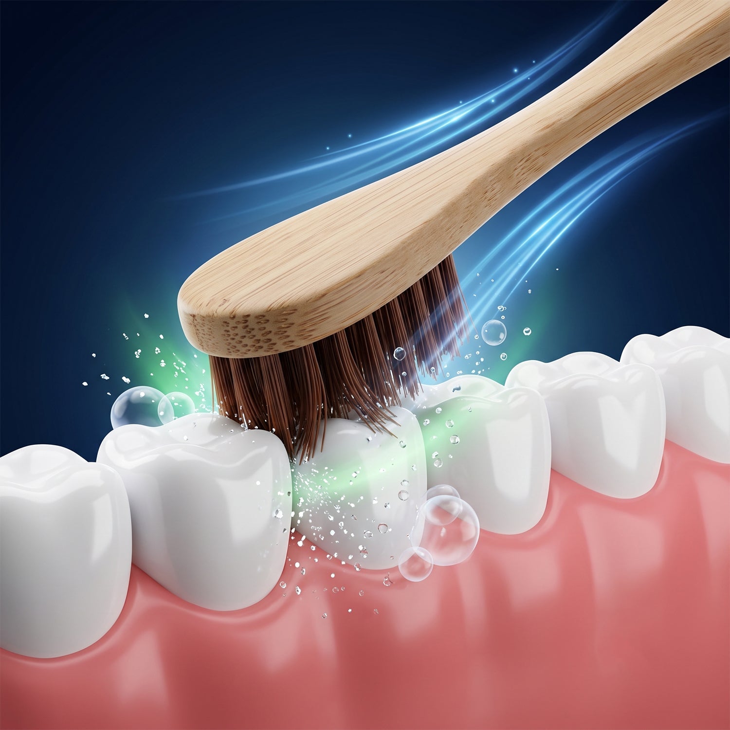Soft Bristle Bamboo Toothbrush, Eco-Friendly Wooden Toothbrush with Engraved Handle (1 Pc)