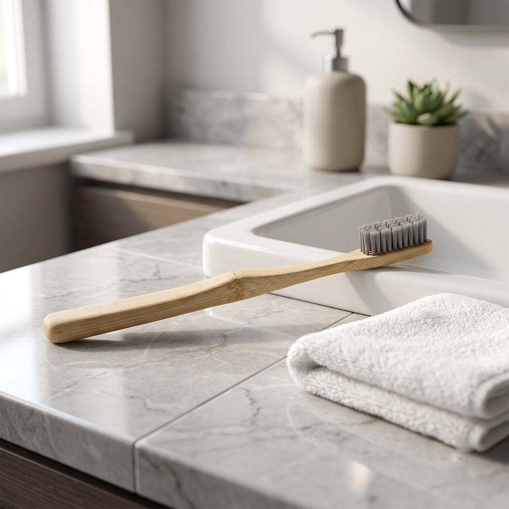 Soft Bamboo Toothbrush, Biodegradable Wooden Toothbrush with Soft Bristles (1 Pc)