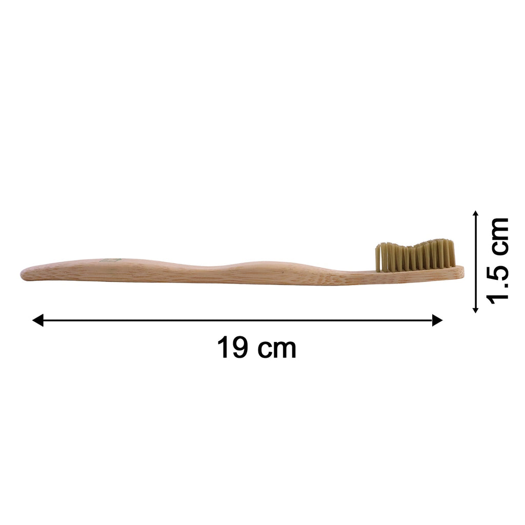Soft Bristle Bamboo Toothbrush, Eco-Friendly Wooden Toothbrush with Green Bristles (1 Pc)
