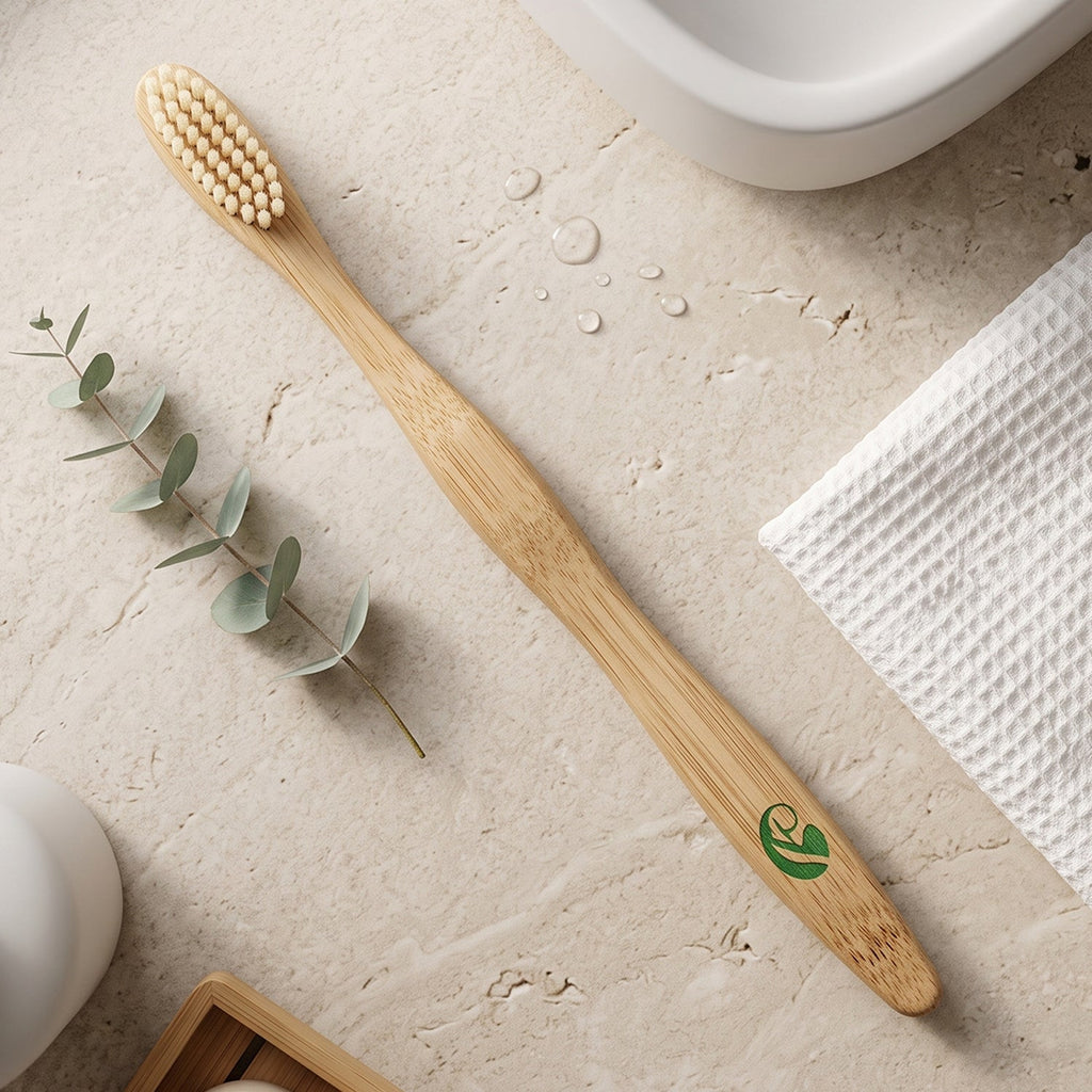 Soft Bamboo Toothbrush, Biodegradable Wooden Toothbrush with Natural Bristles (1 Pc)