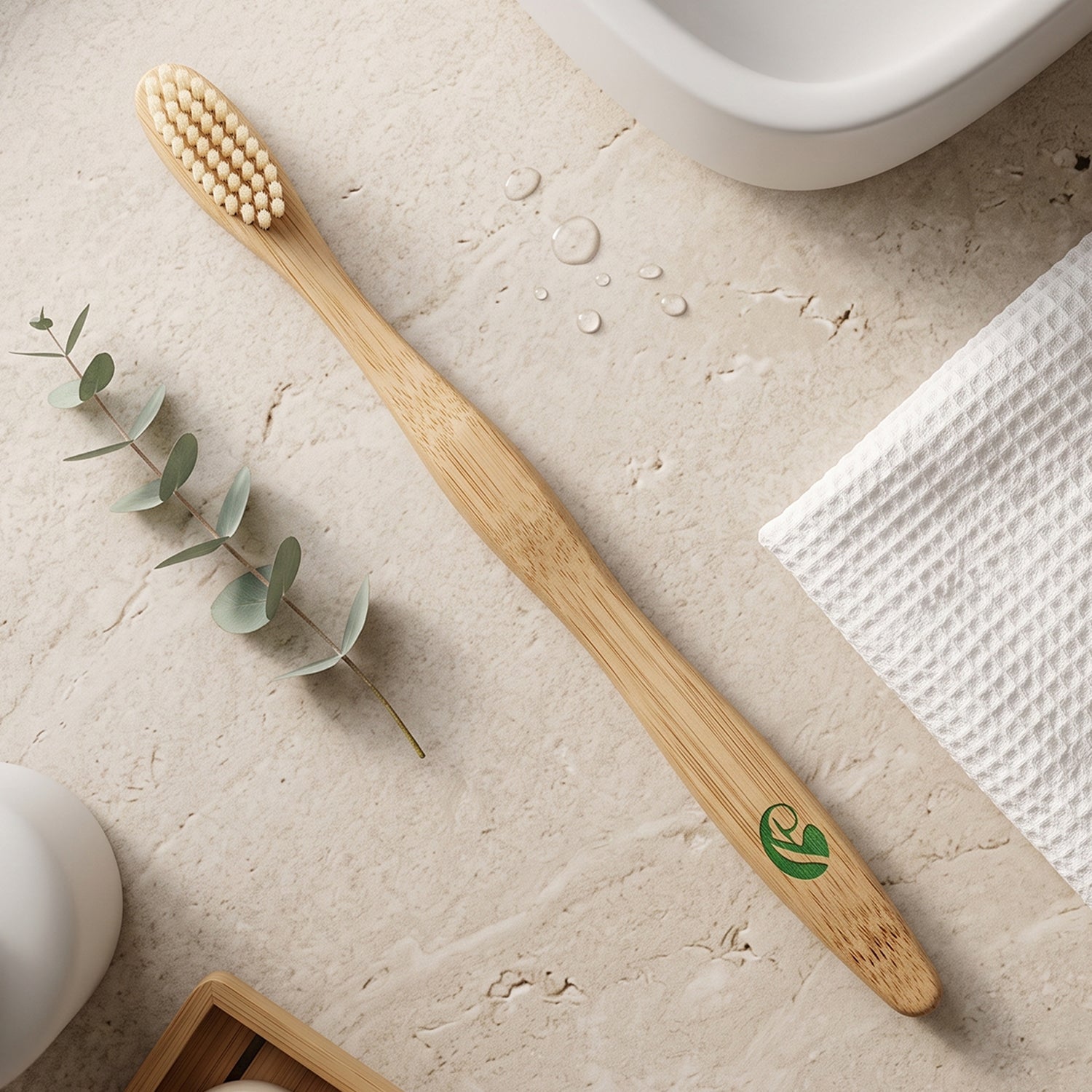 Soft Bamboo Toothbrush, Biodegradable Wooden Toothbrush with Natural Bristles (1 Pc)