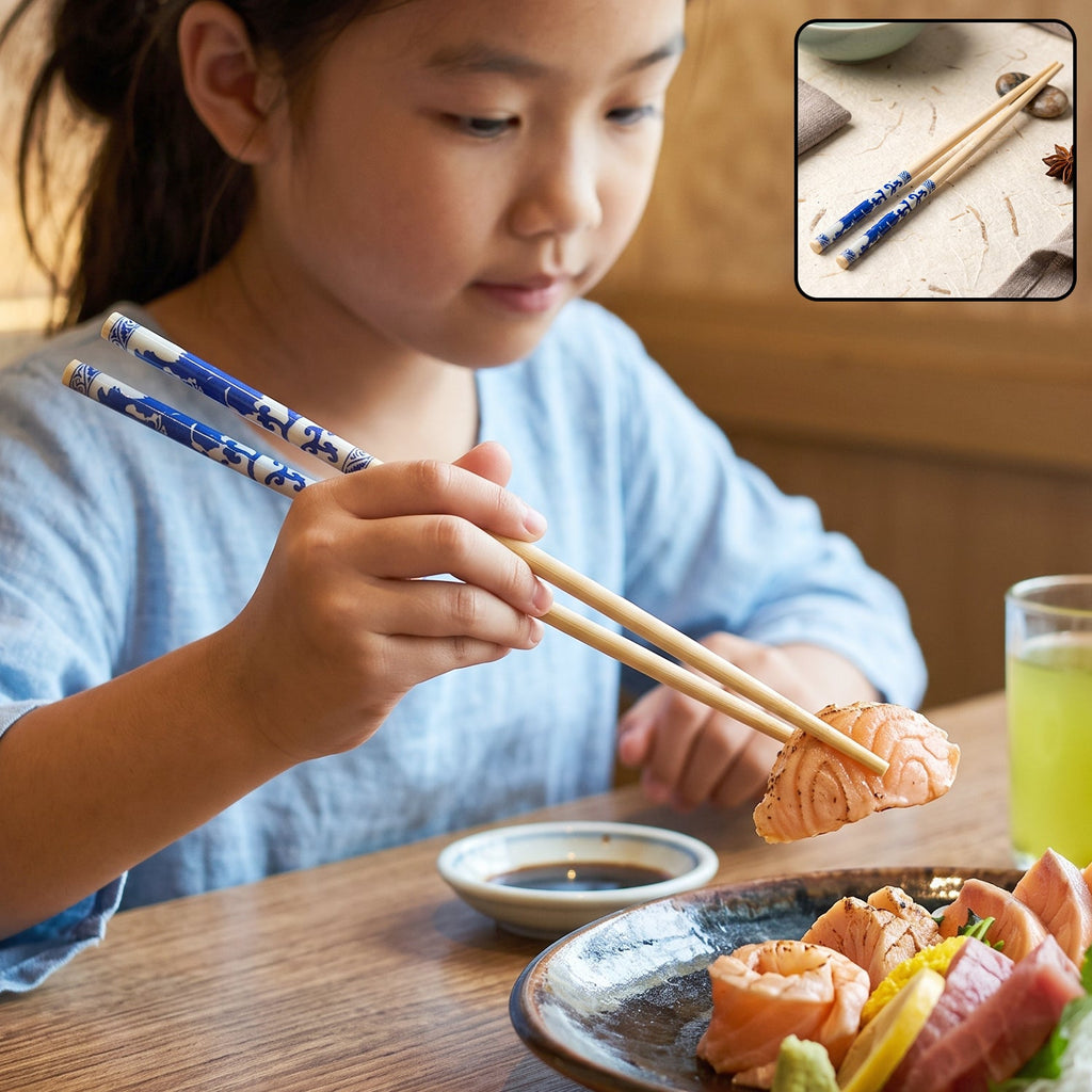 Reusable bamboo chopsticks blue print