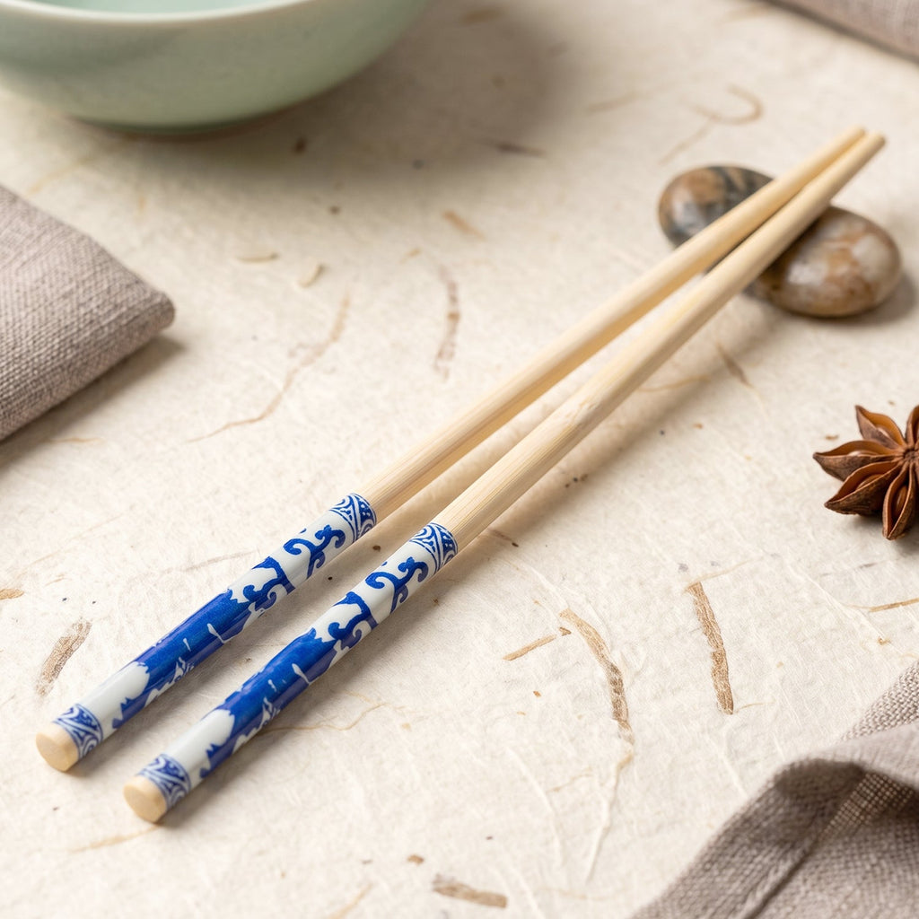 Bamboo chopsticks front view