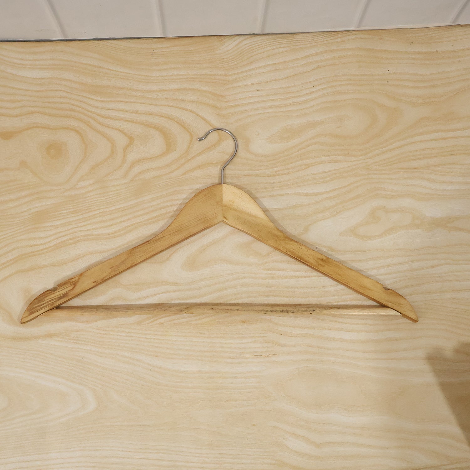 Heavy duty wooden garment hanger with pant bar for home use