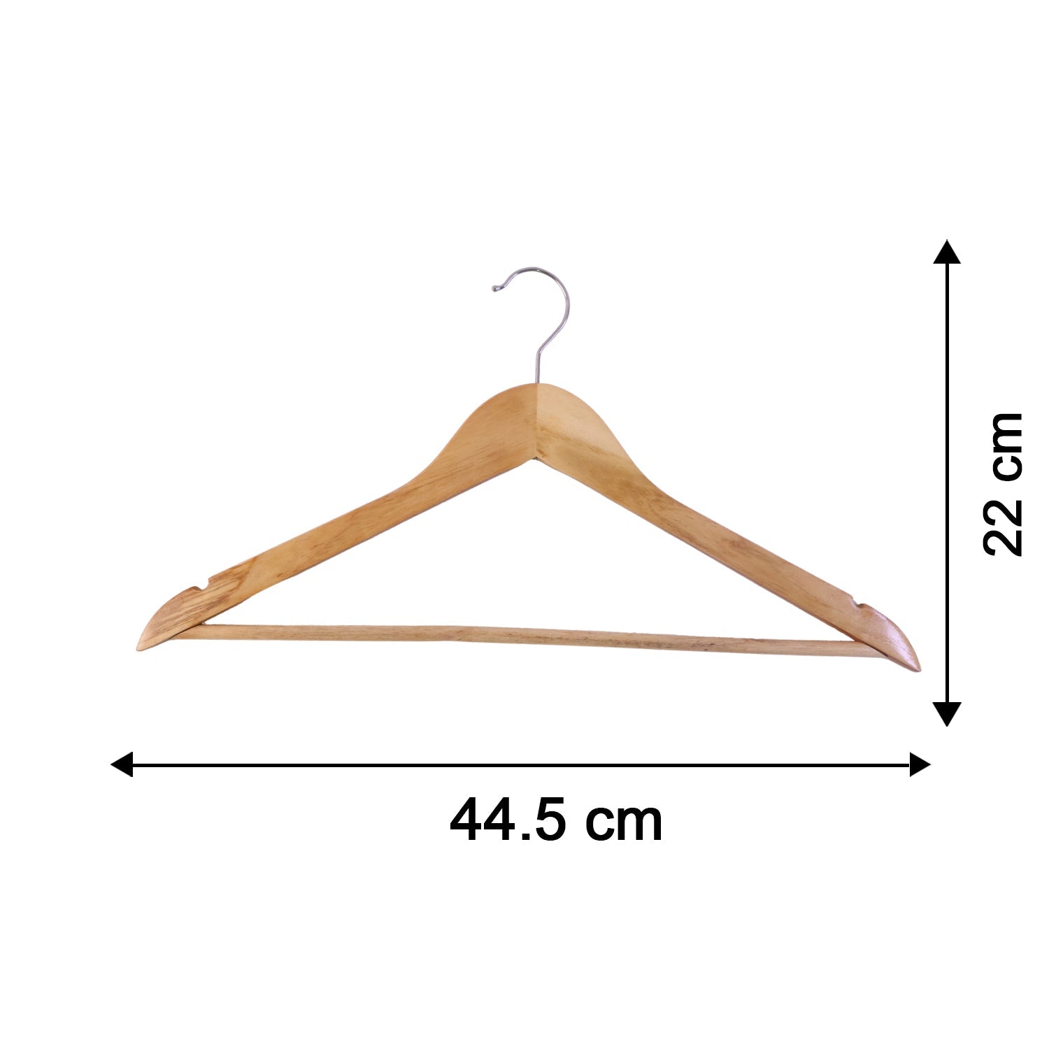 Sturdy wooden coat hanger for closets, hotels and boutiques