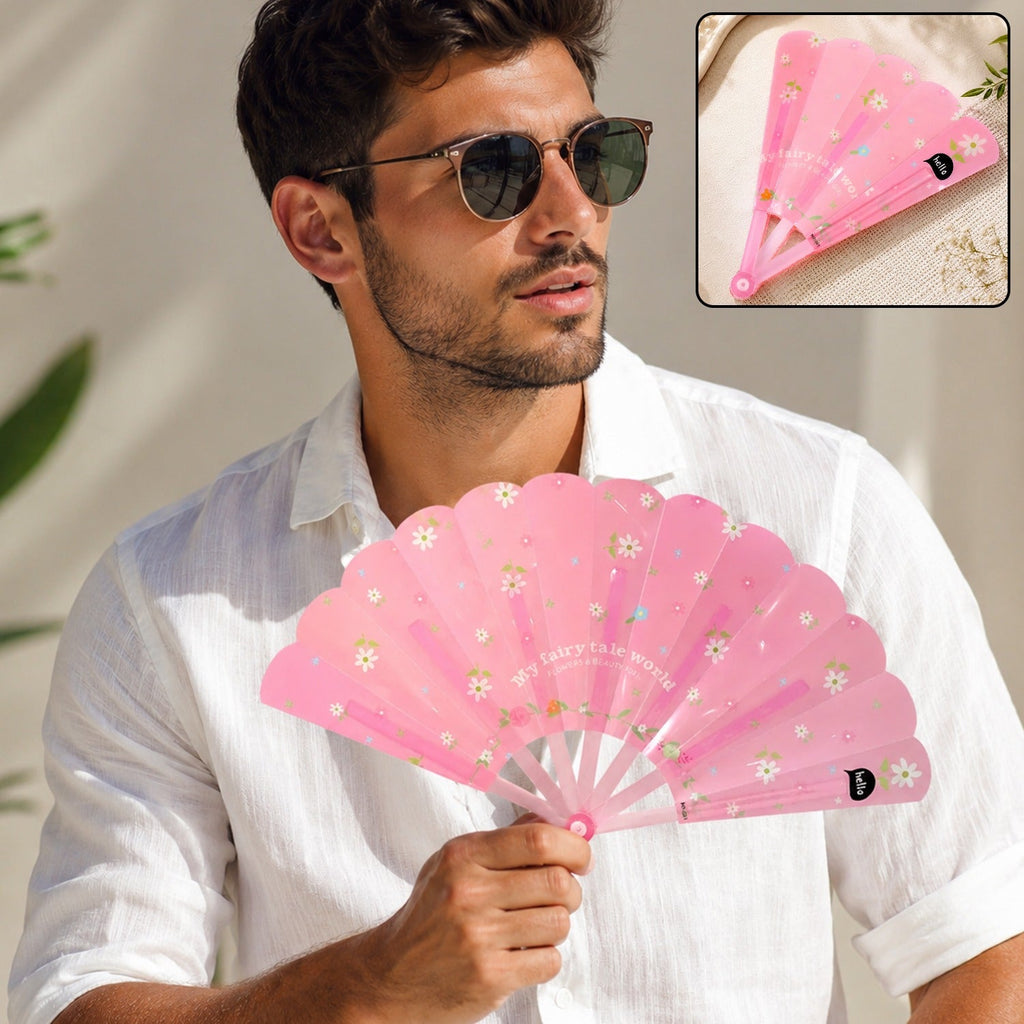 Foldable Hand Fan for Men Lightweight Pocket Size Portable Cooling (1 Pc)