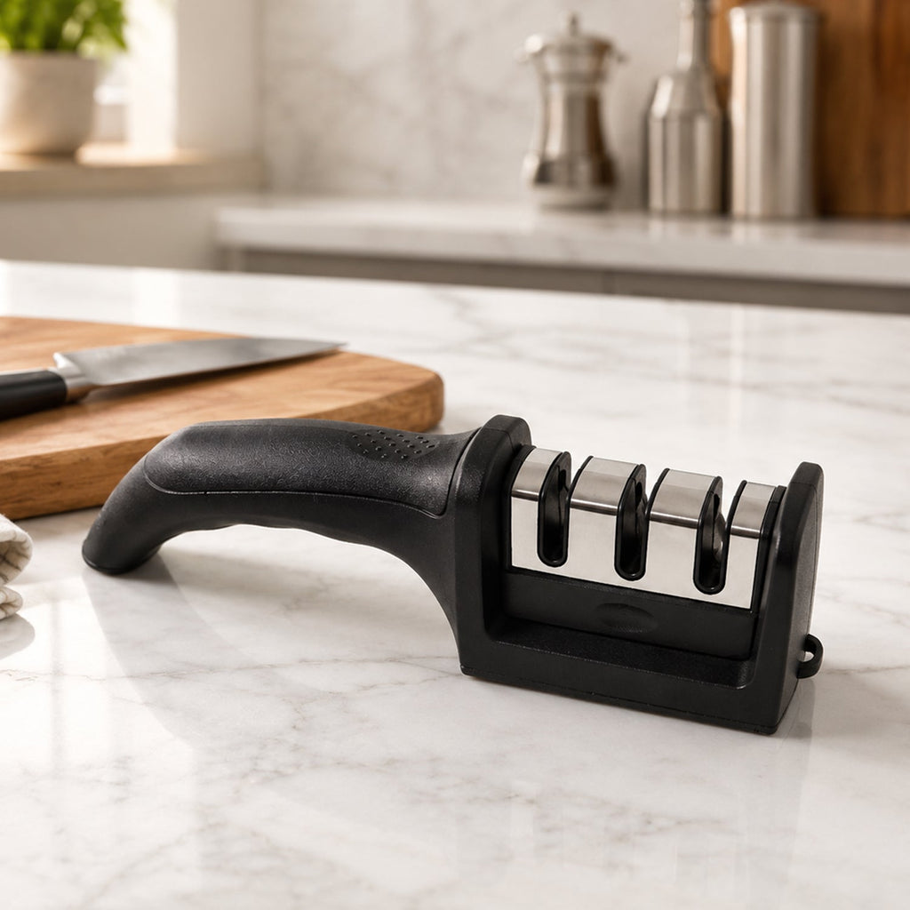 3 Stage Manual Knife Sharpener Tool for Steel and Ceramic Knives Kitchen (1 Pc) view 8