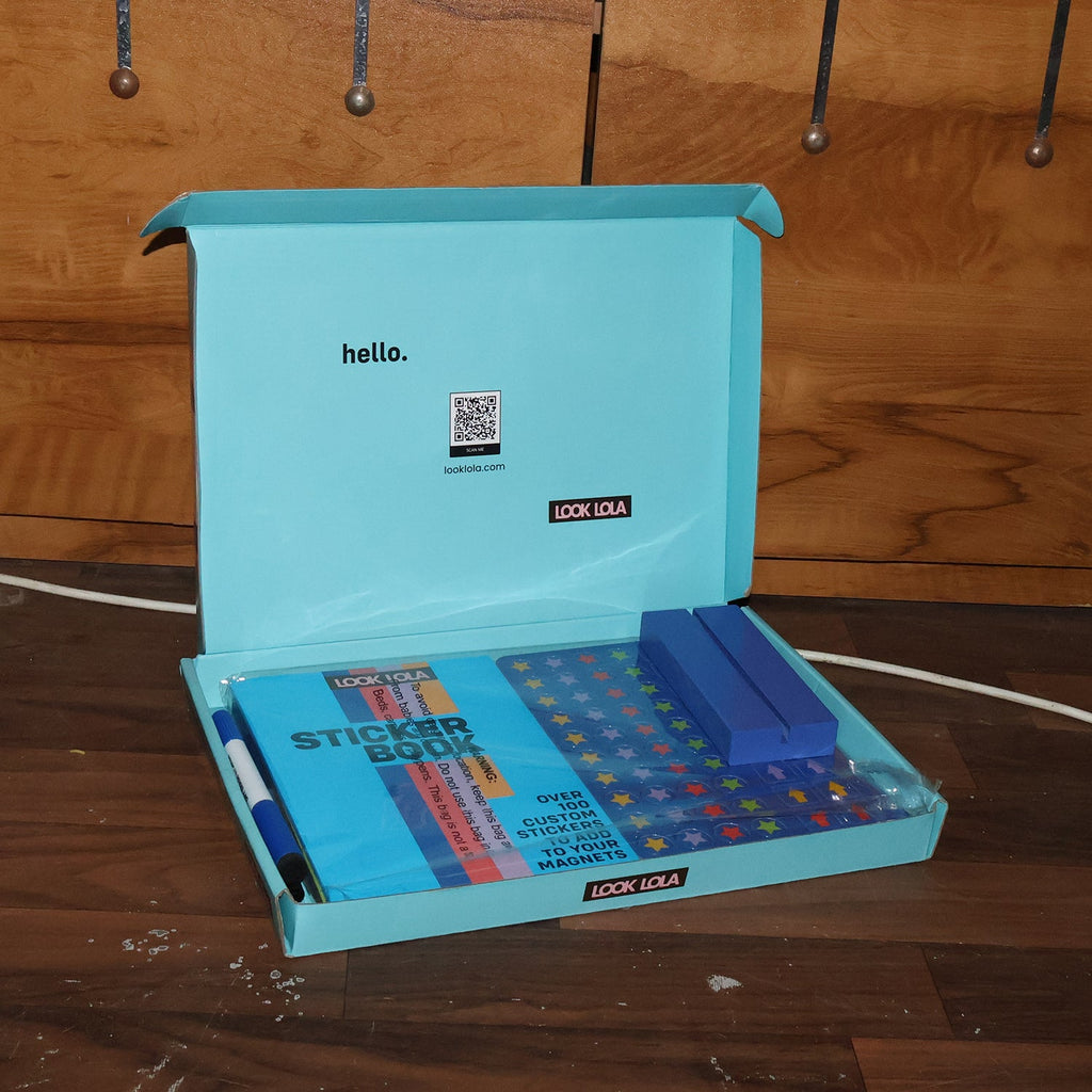 Colorful magnetic play board for kids' learning routines