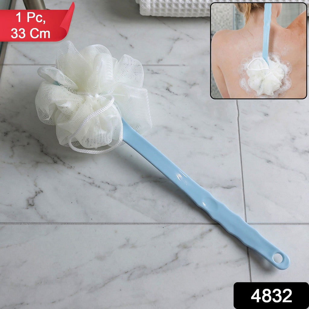 Back scrubber shower brush pack with extended handle
