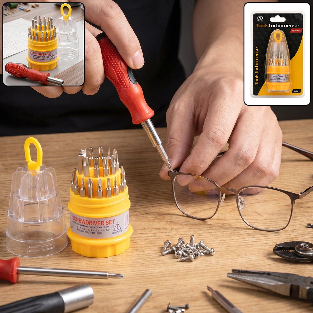 31 in 1 precision screwdriver set, multi bit repair tool kit with case (1 set)