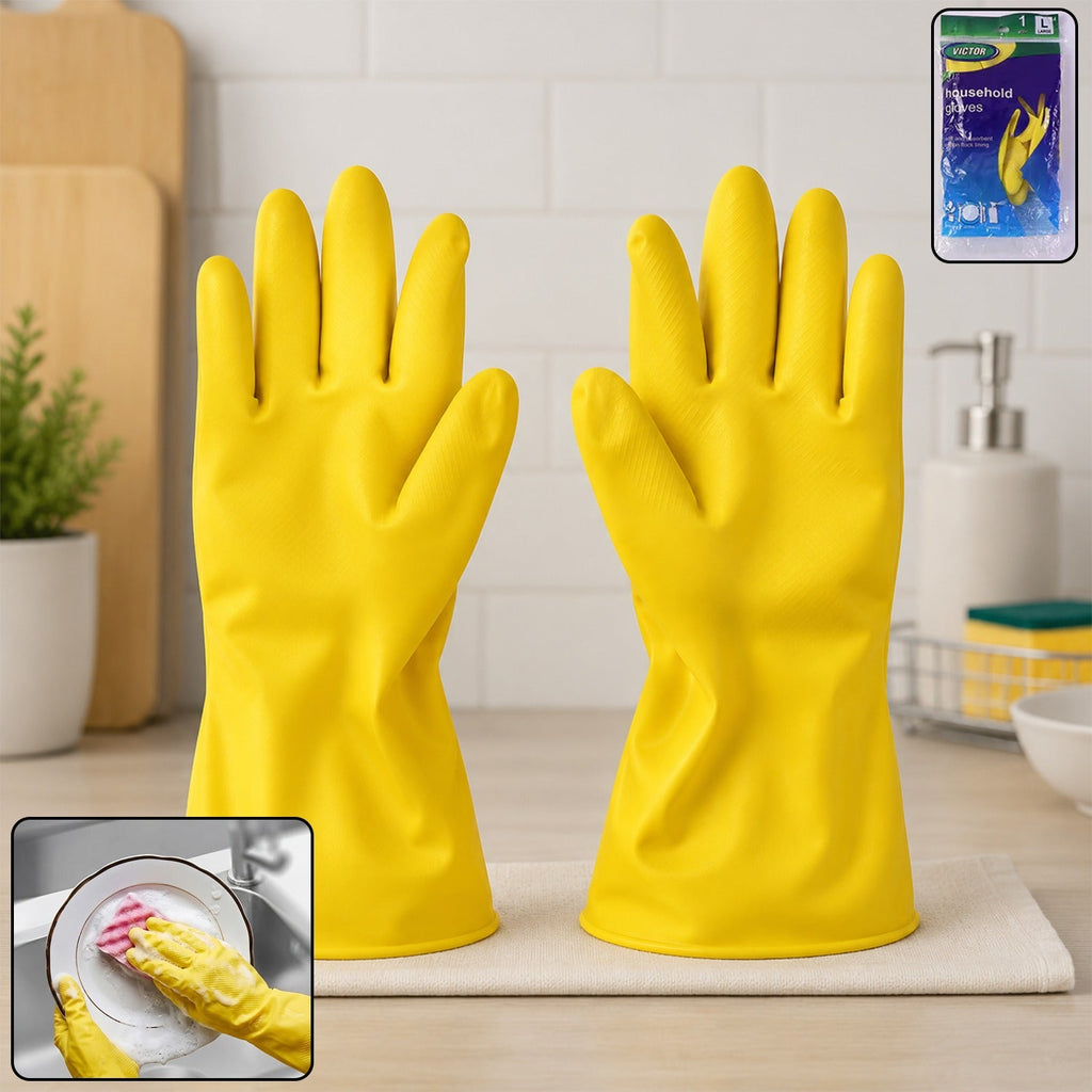 Waterproof Rubber Gloves – Durable & Reusable for Household Tasks