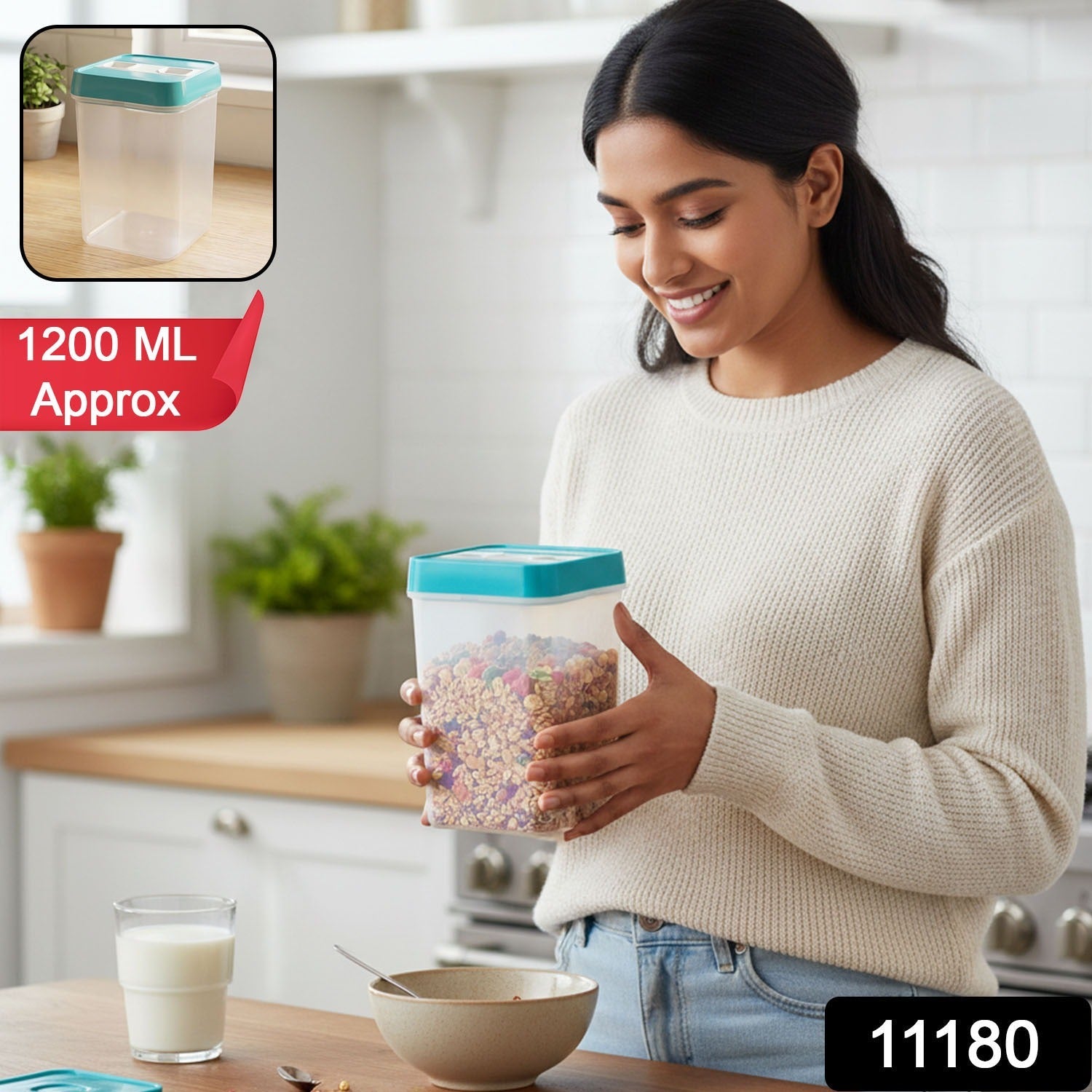 Sealed plastic storage container with smart lid for freshness