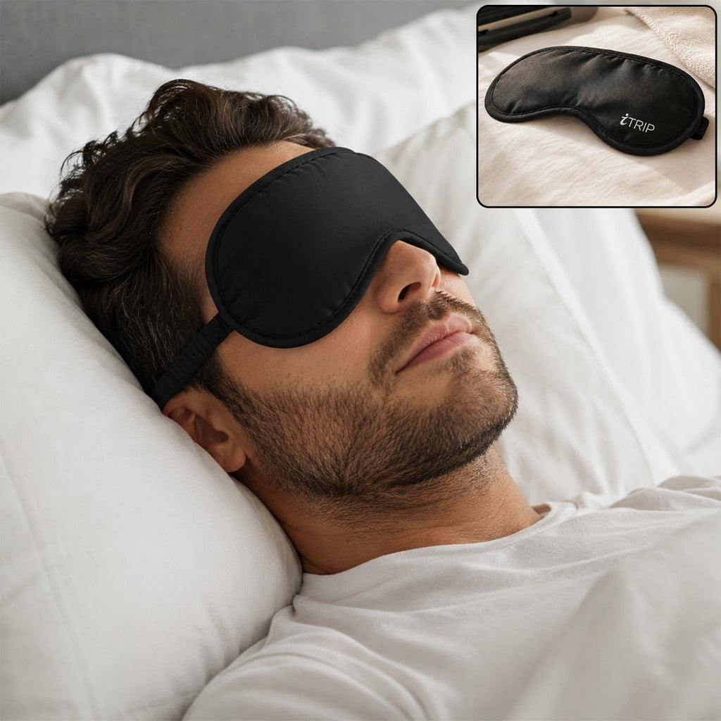 Men Sleeping Eye Mask Light Blocking Soft Adjustable for Sleep Travel (1 Pc)