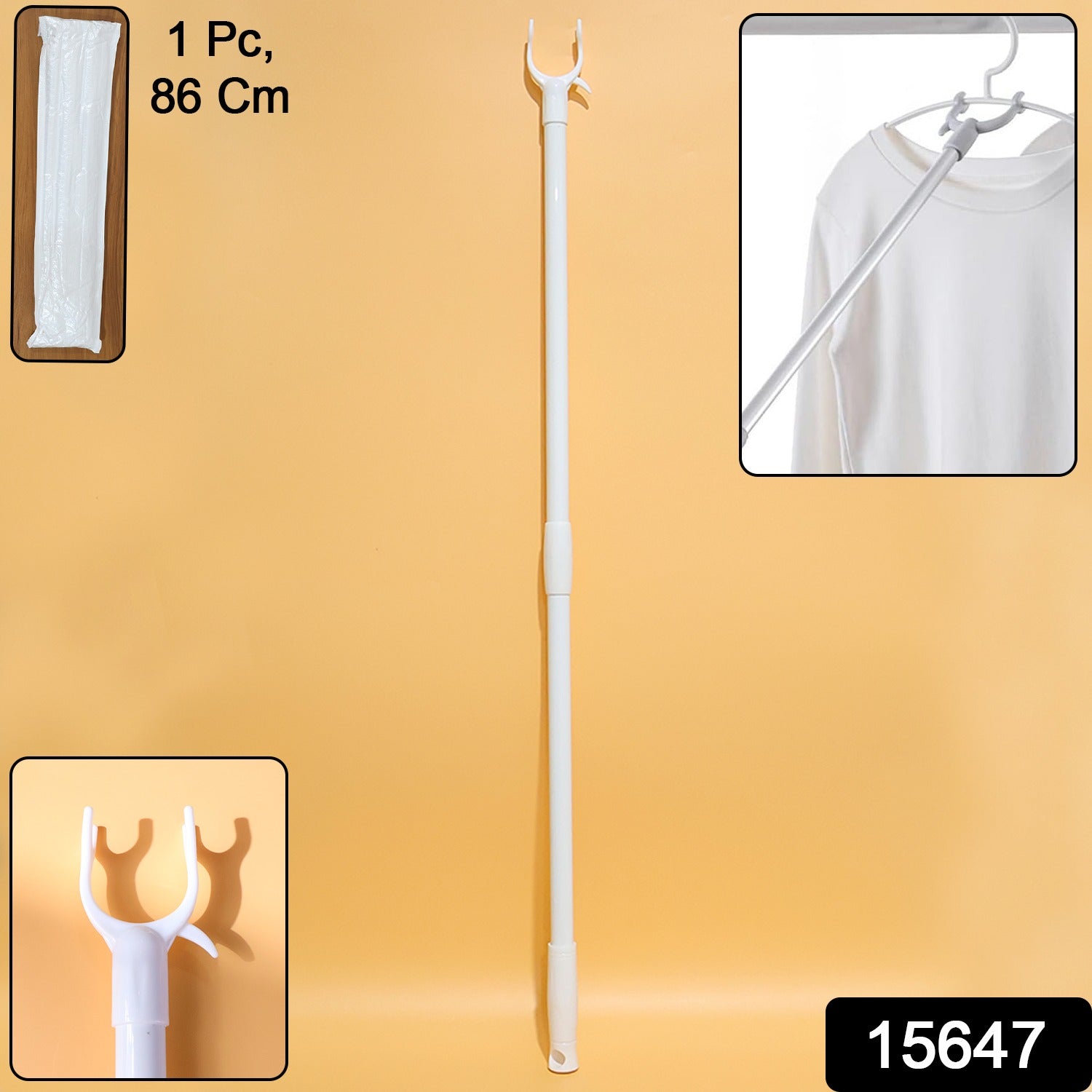 Durable metal clothes rod with secure hooks for organization